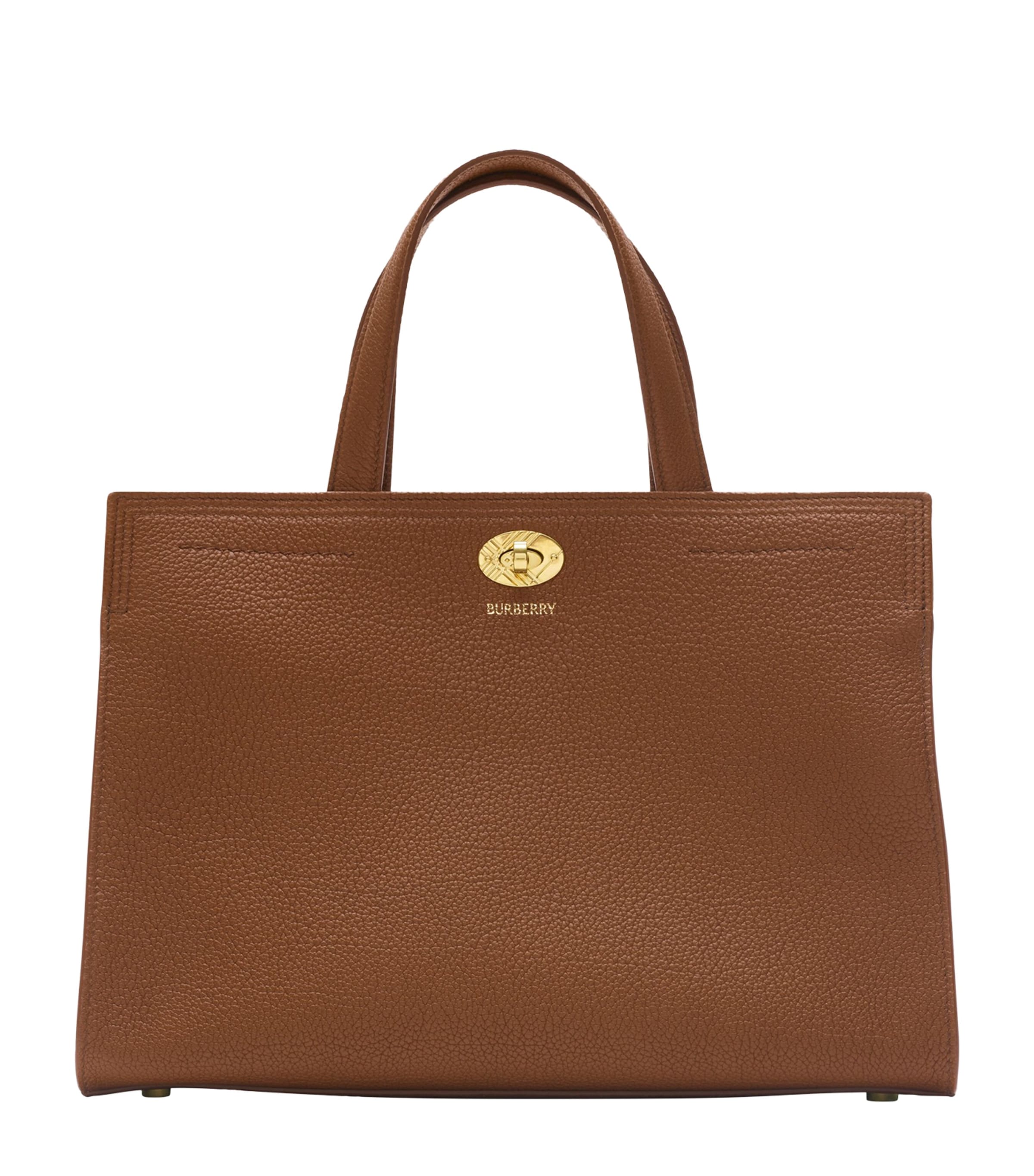 Burberry Small Calfskin Cotswolds Tote Bag In Brown