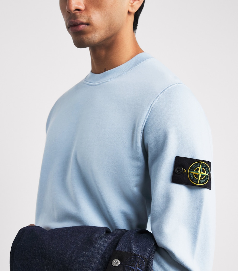 Stone Island Mens Cotton Compass Logo Sweatshirt Image 3