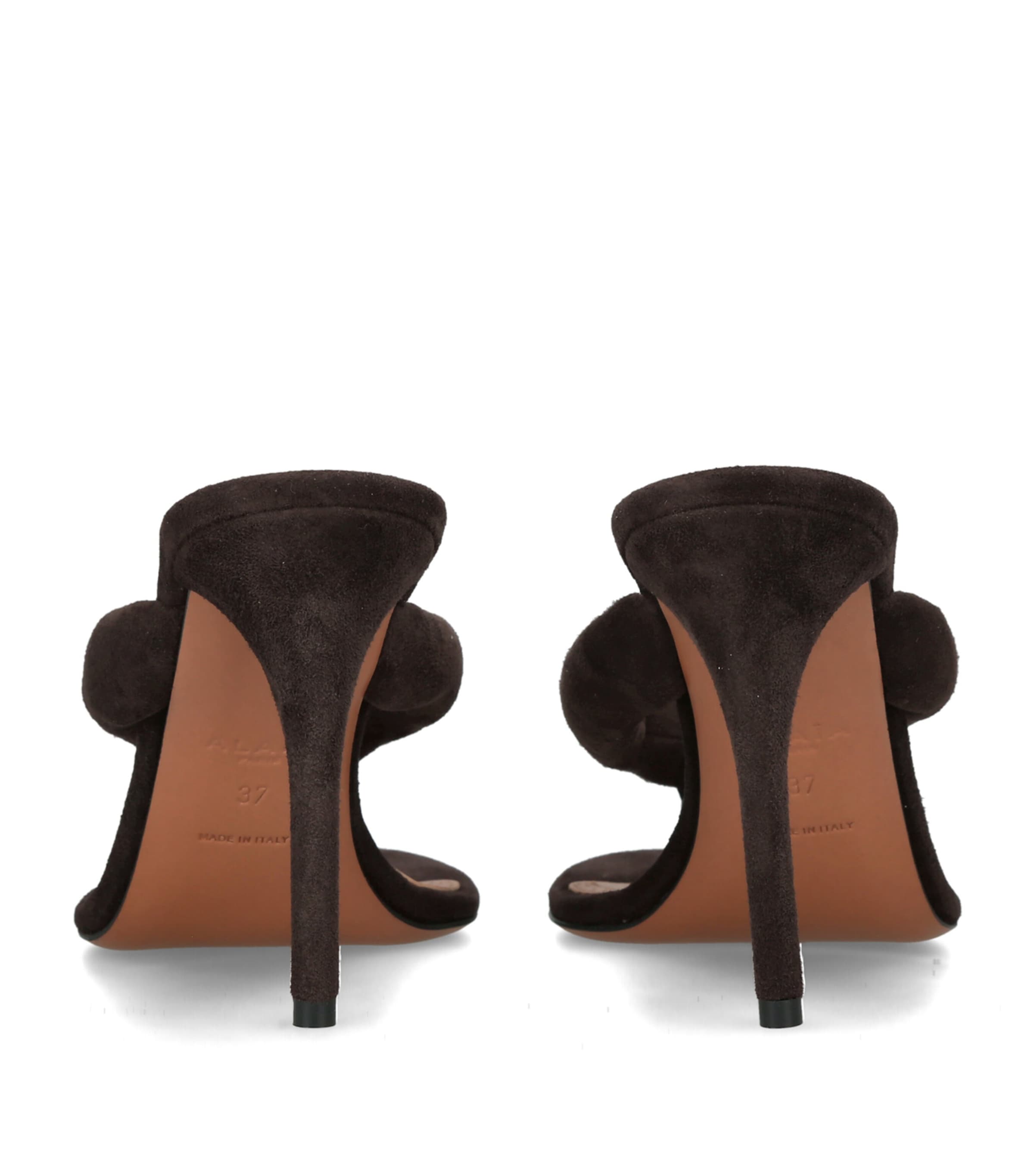 Alaïa Suede Thong Sandals 90 Dark Brown Image 4