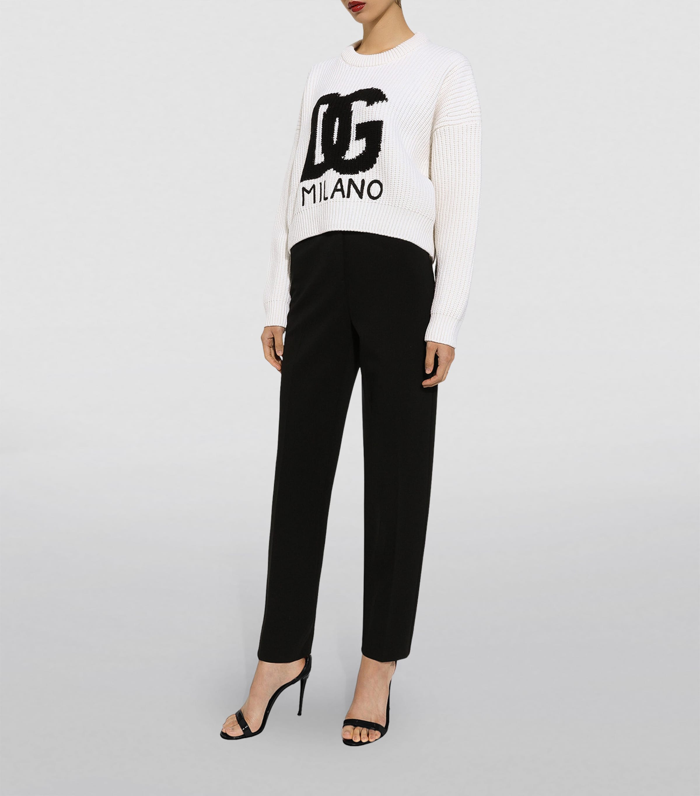 Wool Logo Sweater W0002-NATURALE/NERO Image 4