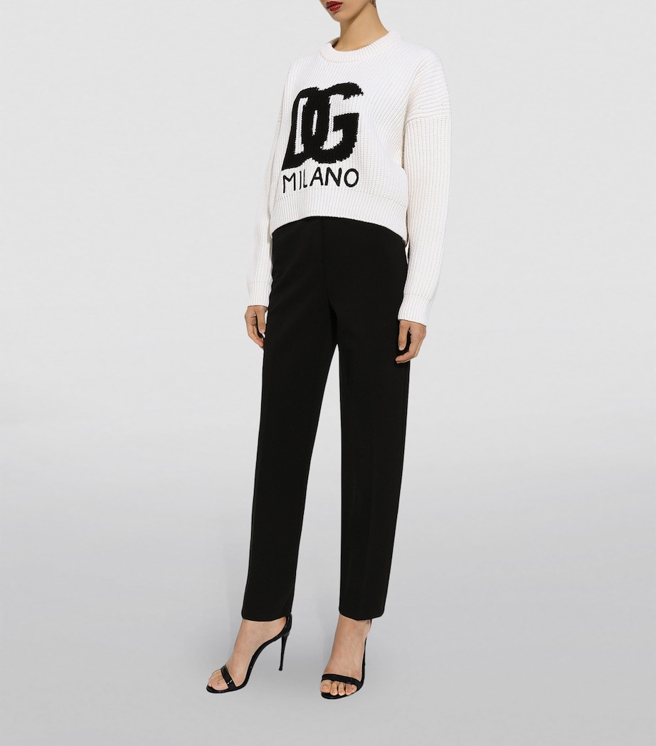 Wool Logo Sweater W0002-NATURALE/NERO Image 4