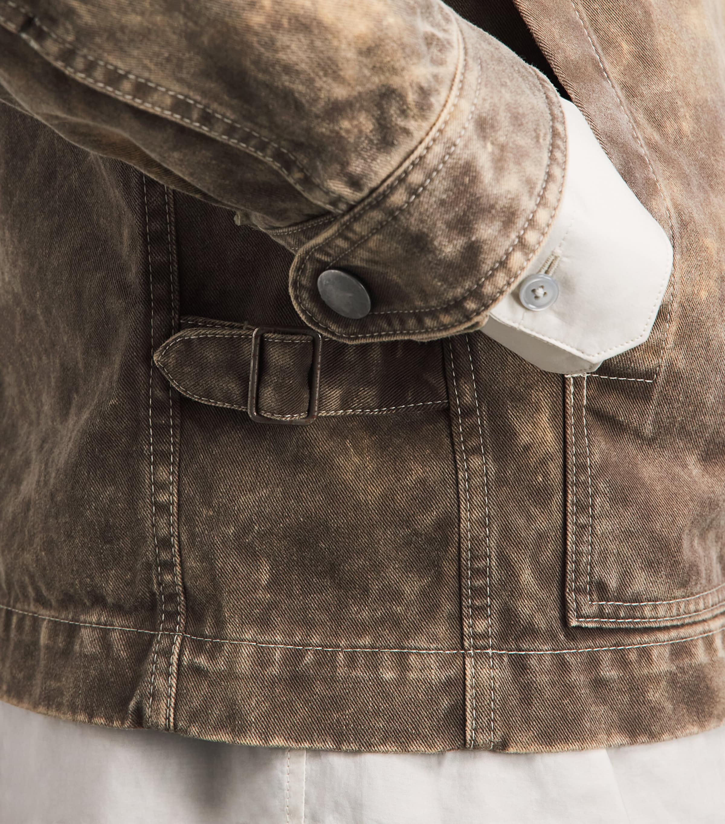 IM MEN Mens Cotton Elements Jacket Dark Beige Image 3