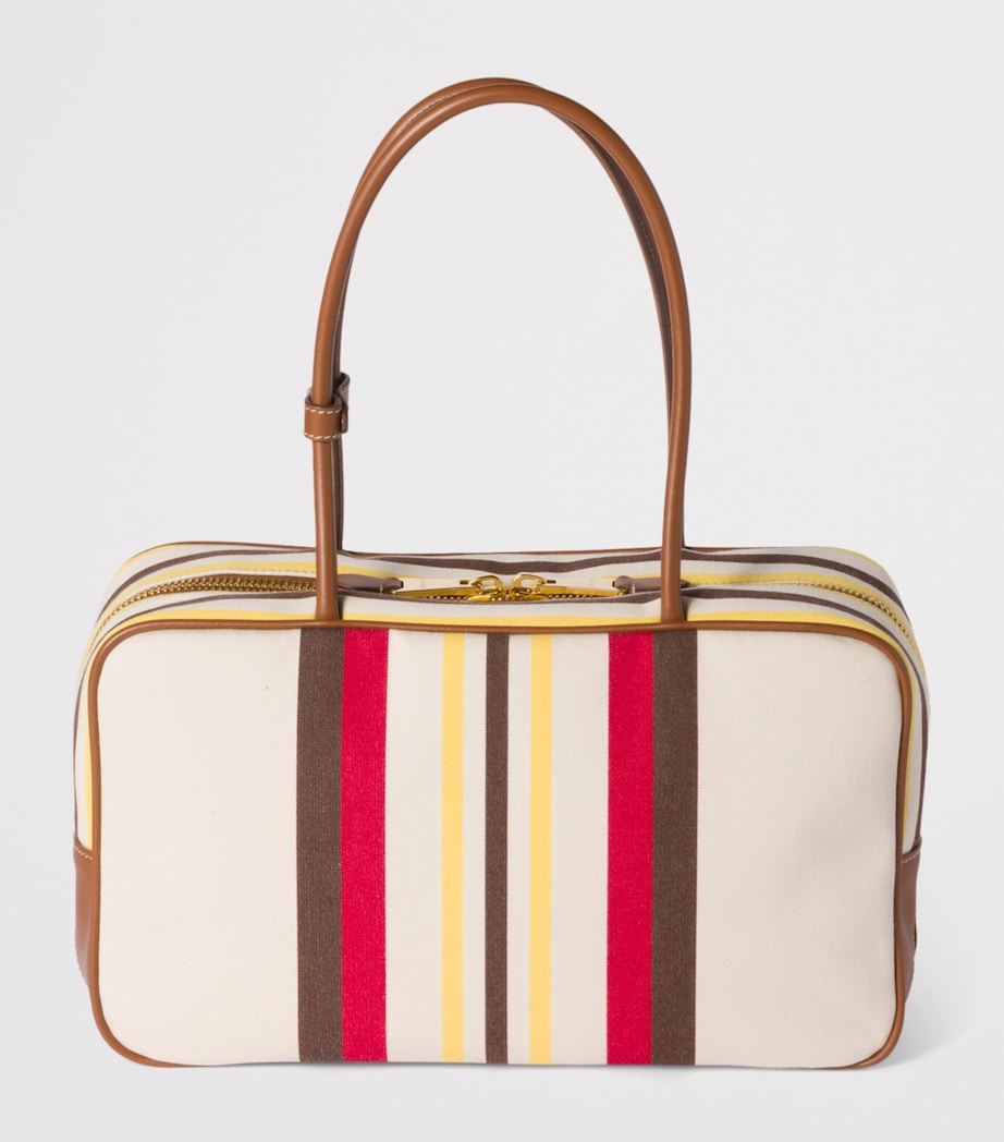 Leather-Canvas Beau Top-Handle Bag F061W Image 4