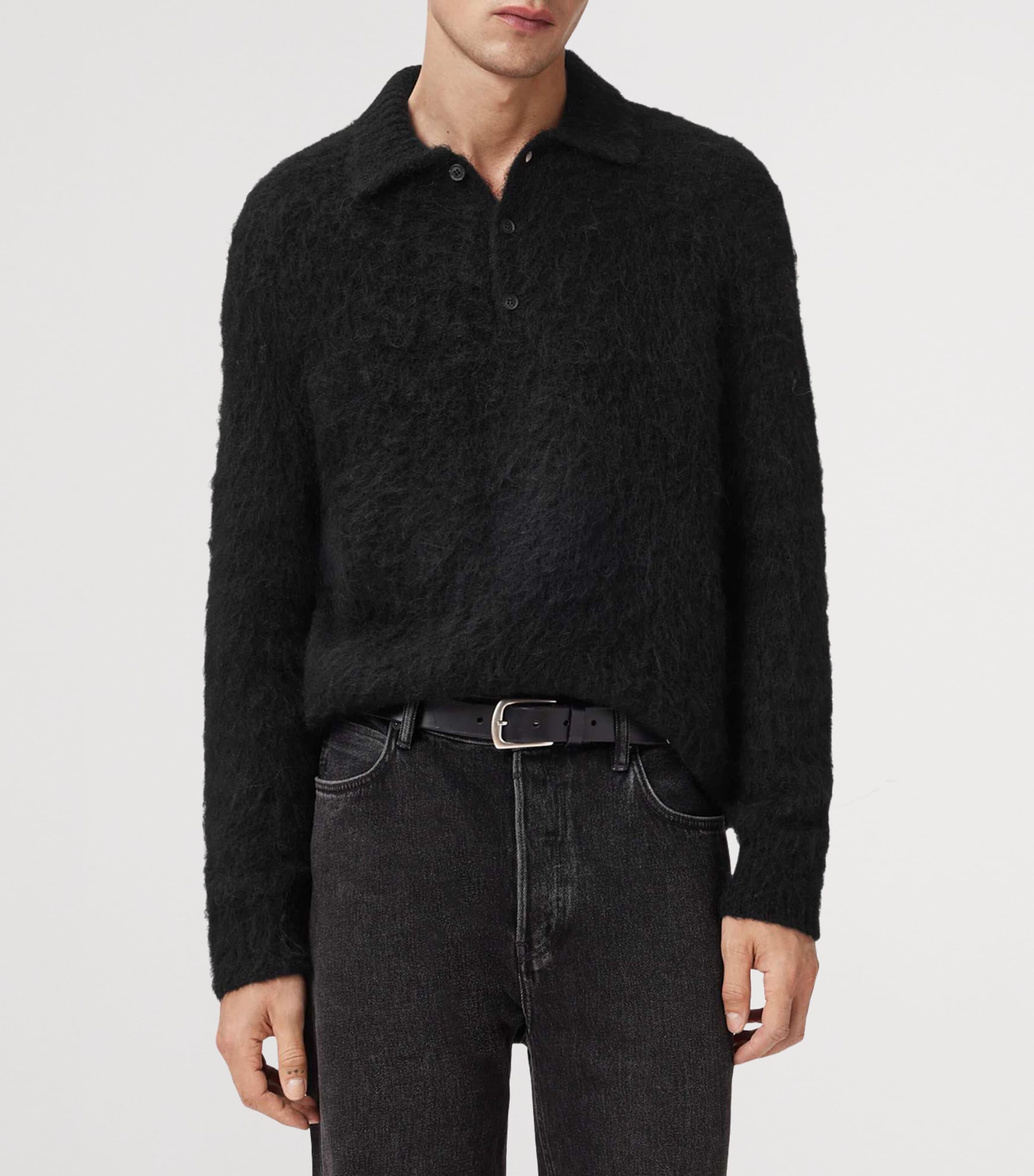 Brushed Sonny Polo Sweater BLACK Image 4