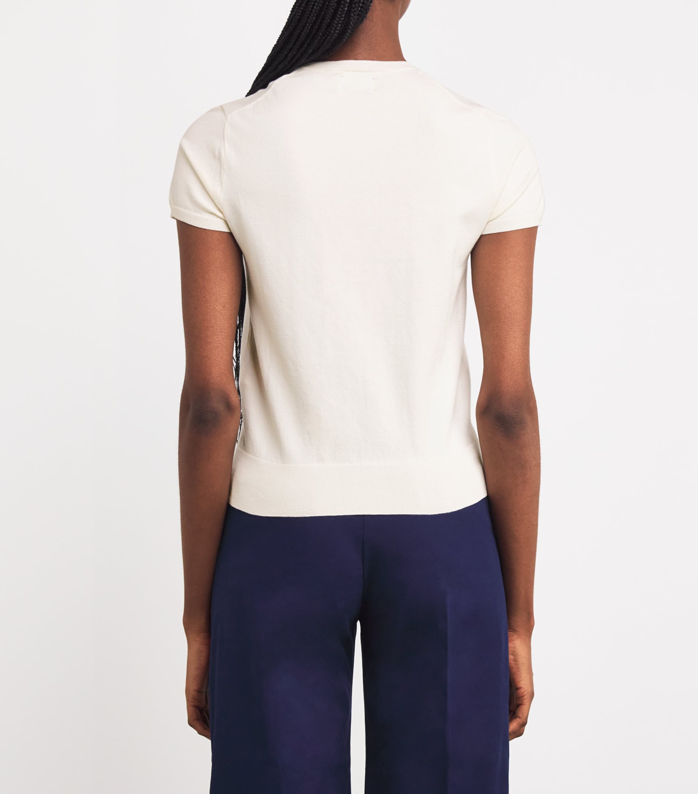 Cotton-Blend Short-Sleeve Sweater COLLECTION CREAM Image 4