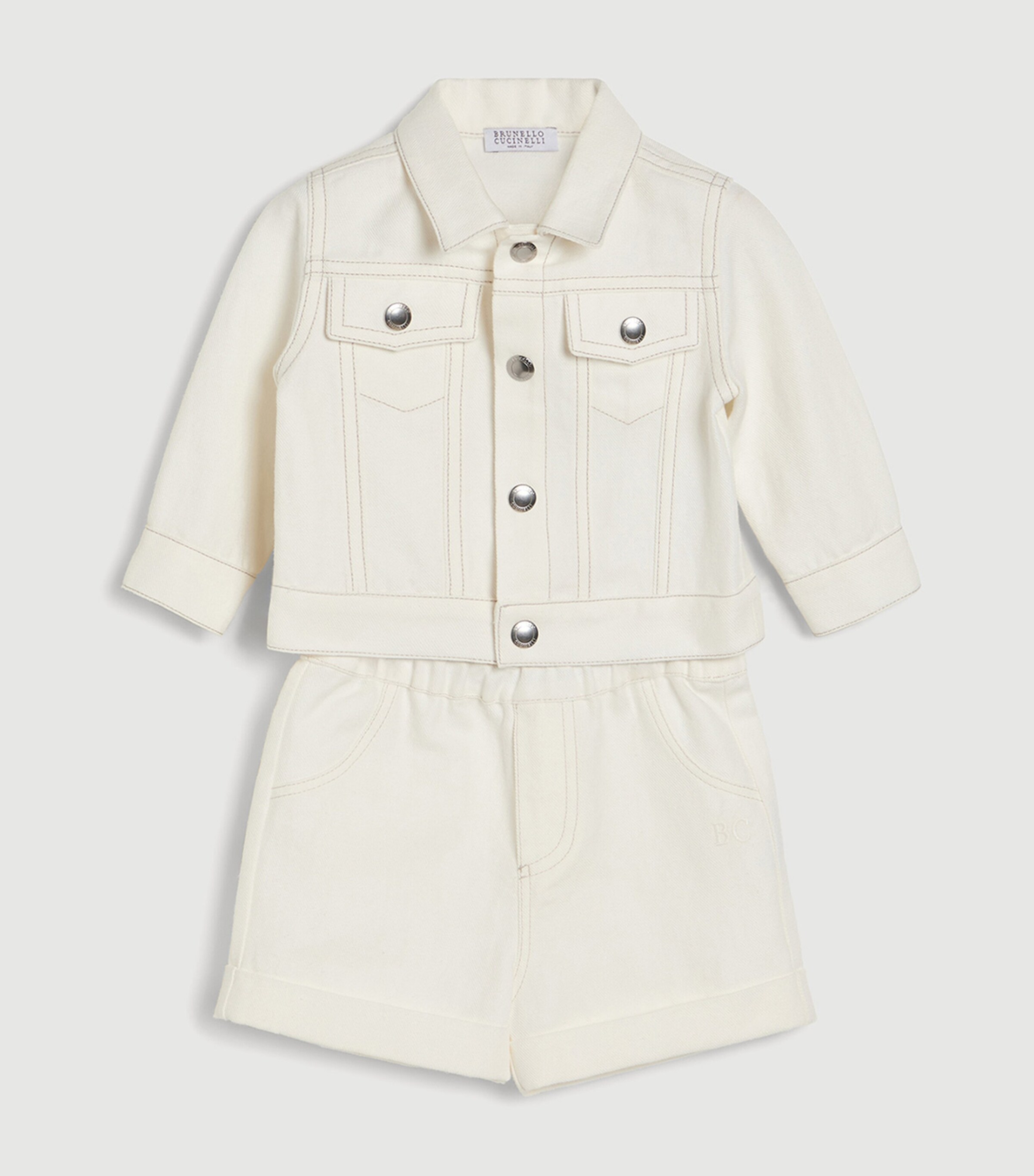 Brunello Cucinelli Kids Cotton-Linen Baby Bernie Shorts (3-18 Months) Image 3
