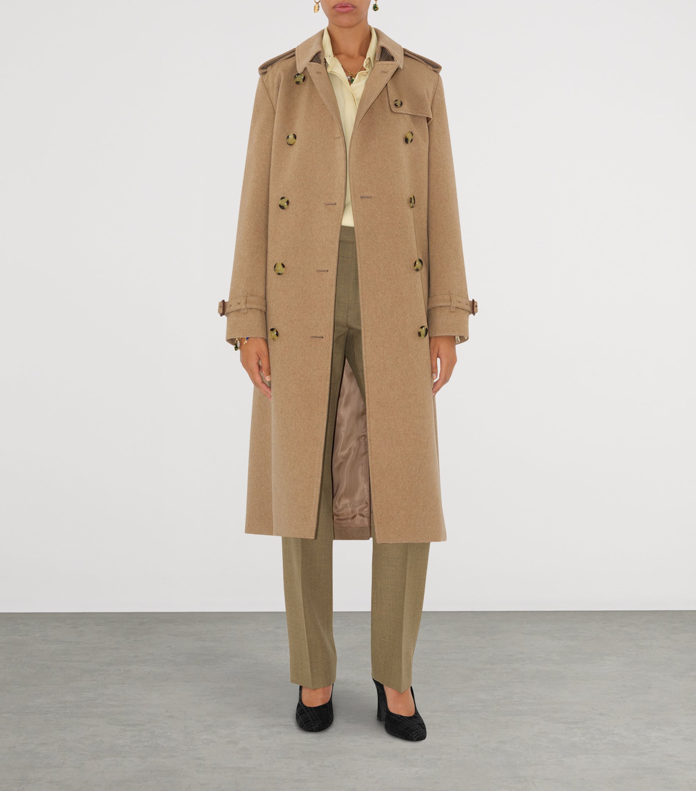 Burberry's cashmere　coat 9 beige Burberry Beige Cashmere Long Kensington Heritage Trench Coat