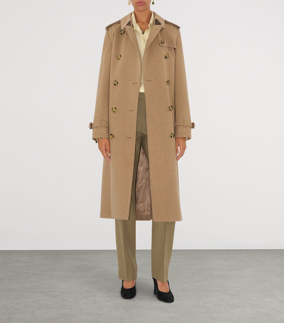 Cashmere Long Kensington Heritage Trench Coat TRAIL MELANGE Image 2