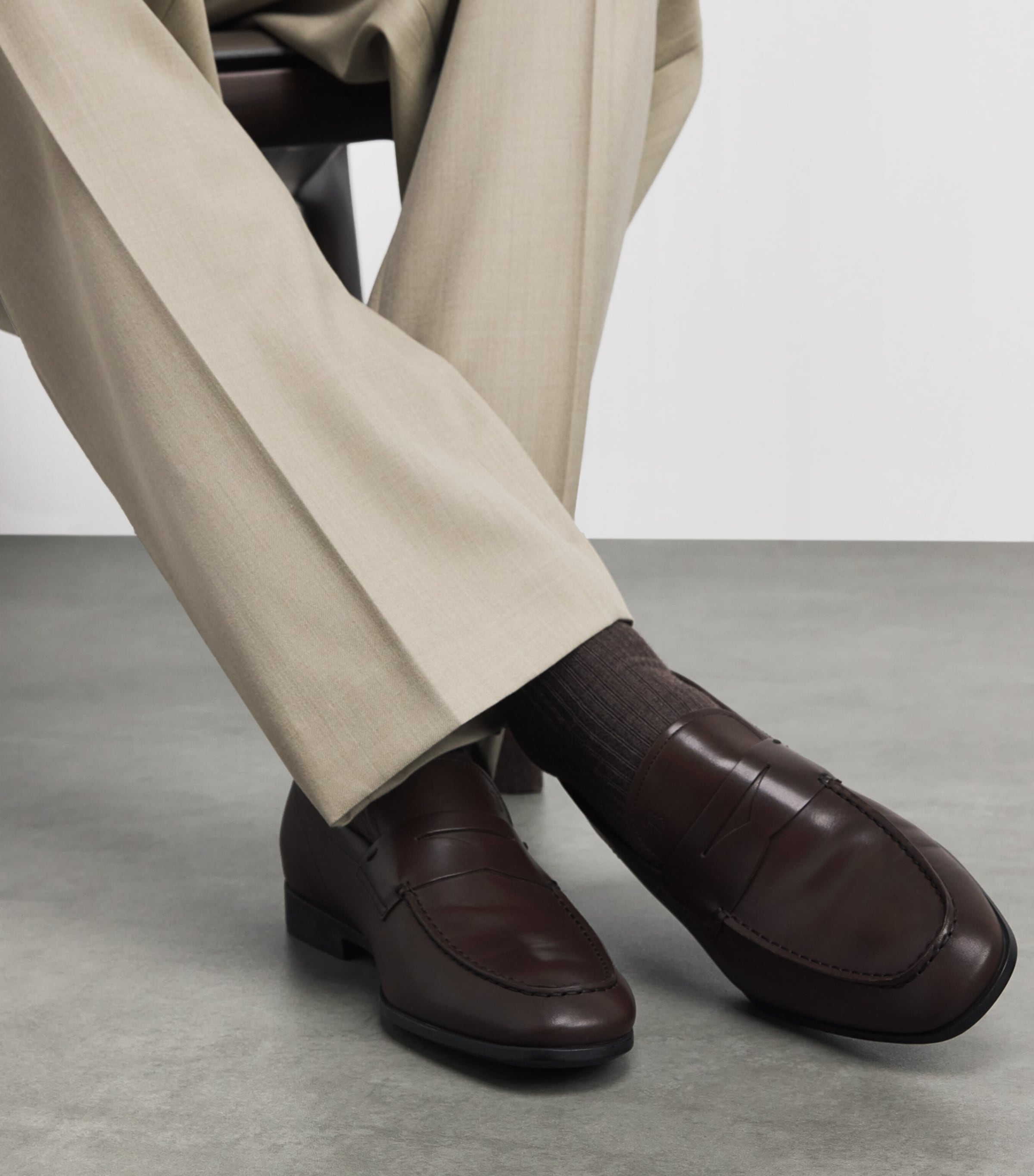 Tod's Leather Gomma Leggero Loafers Dark Brown Image 2