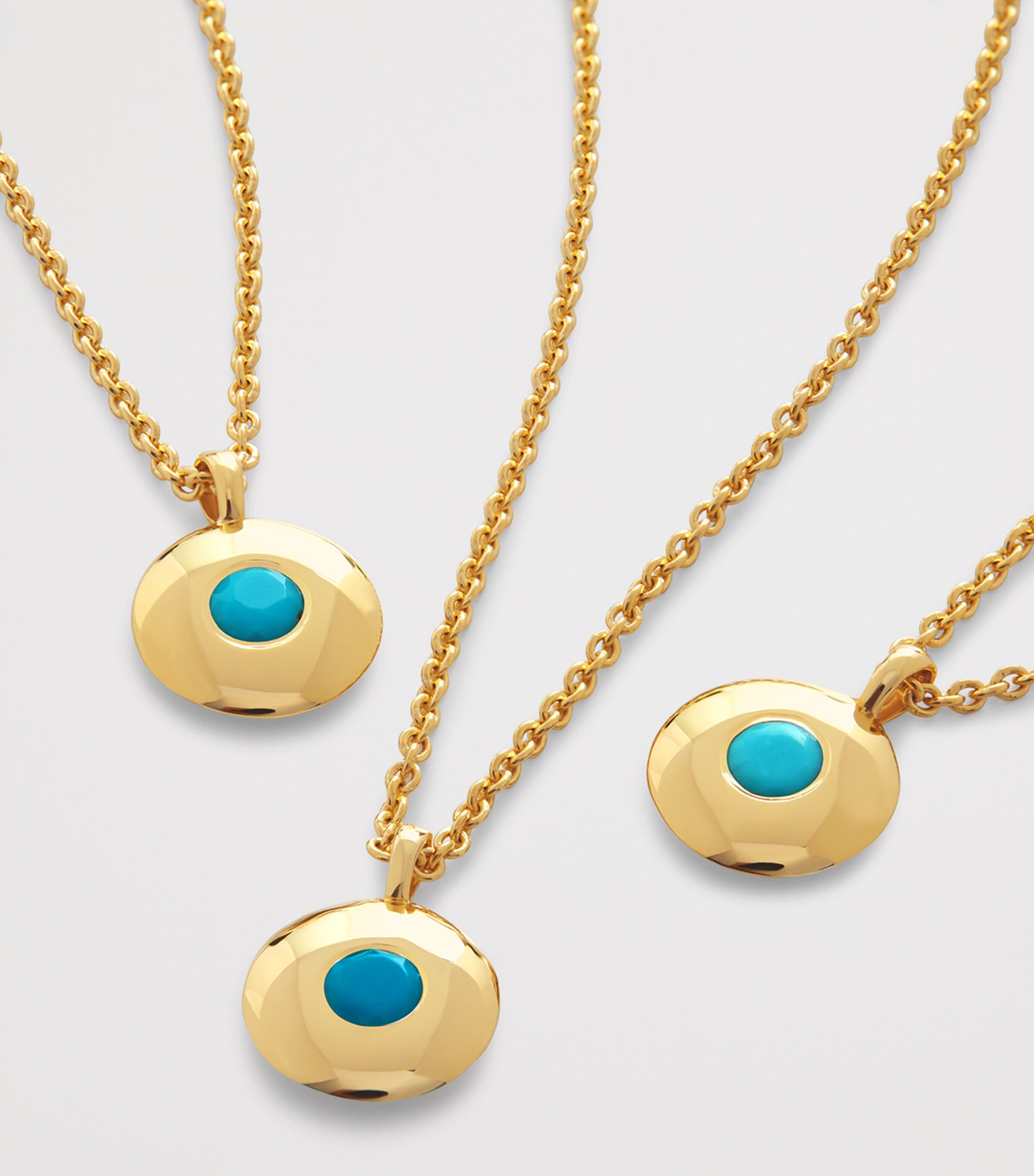 Monica Vinader Gold Vermeil and Turqouise May Birthstone Necklace Gold Vermeil Image 5