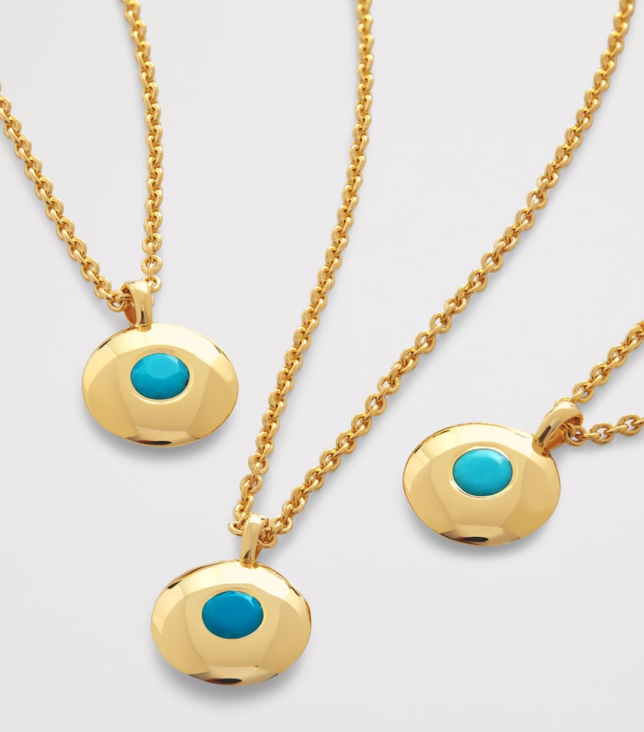 Monica Vinader Gold Vermeil and Turqouise May Birthstone Necklace Gold Vermeil Image 5