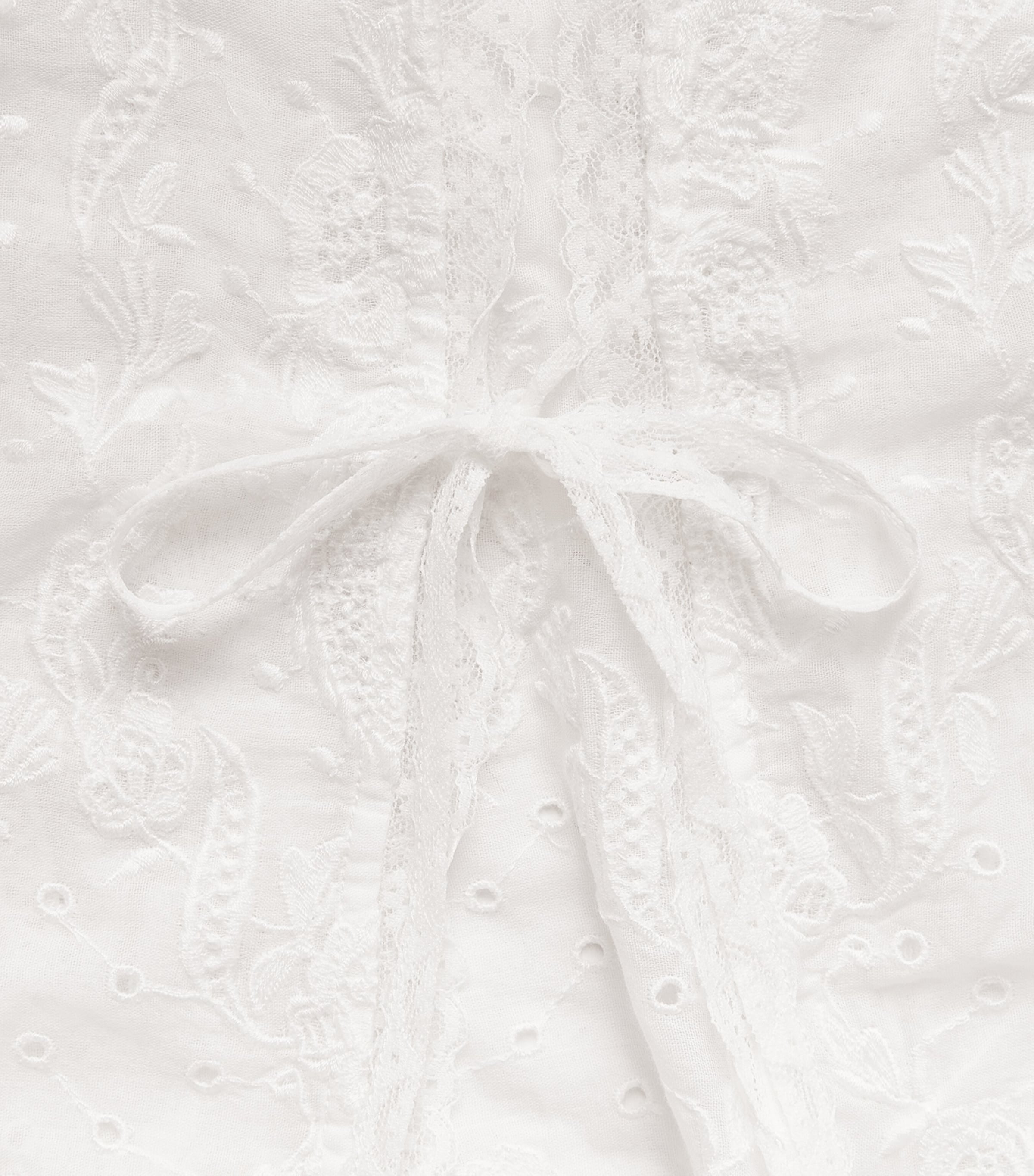 Alice+Olivia Womens Cotton Embroidered Amal Blouse Off White Image 6