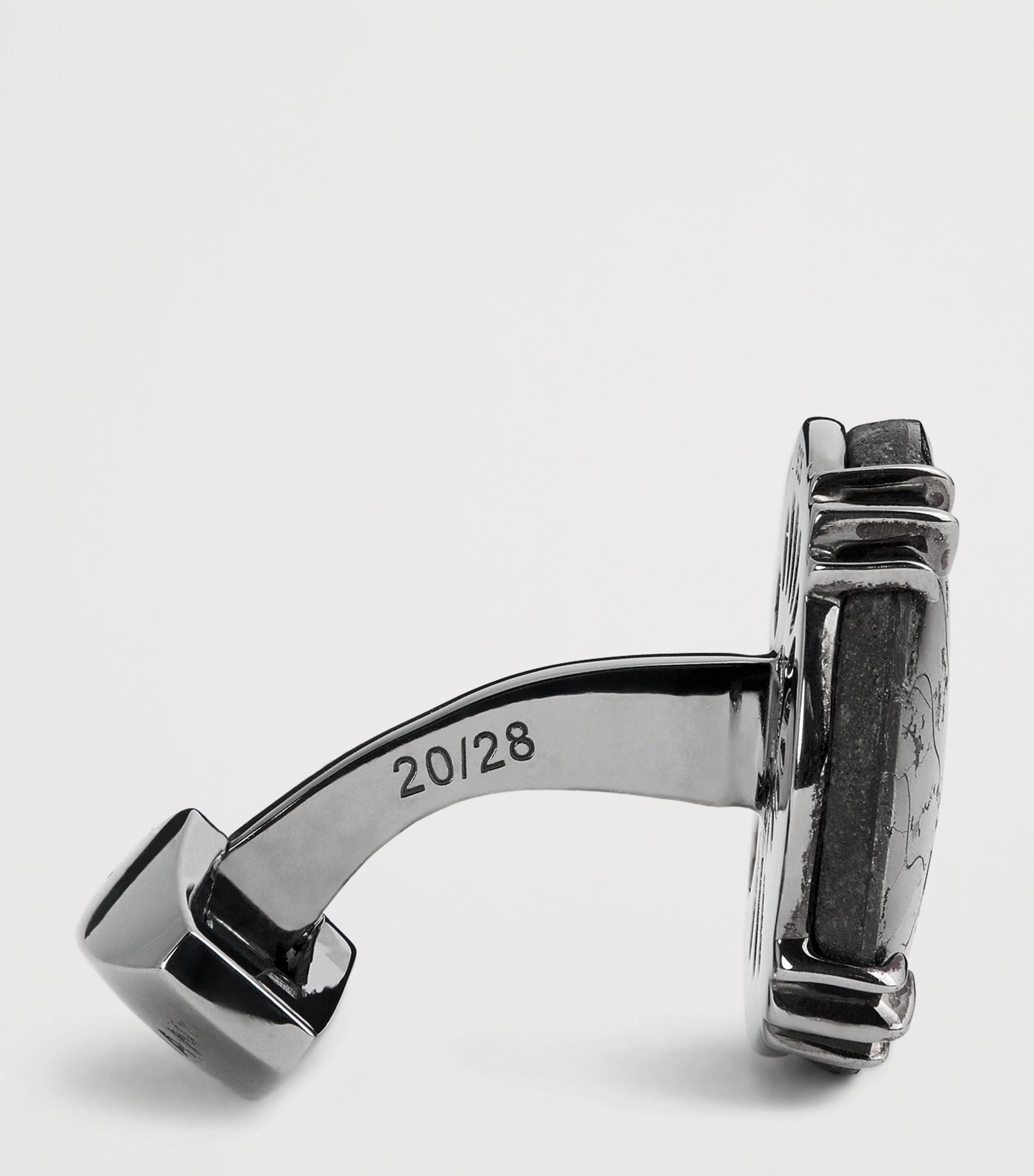 Sterling Silver and Pyritised Ammonite Cufflinks BLUE Image 4