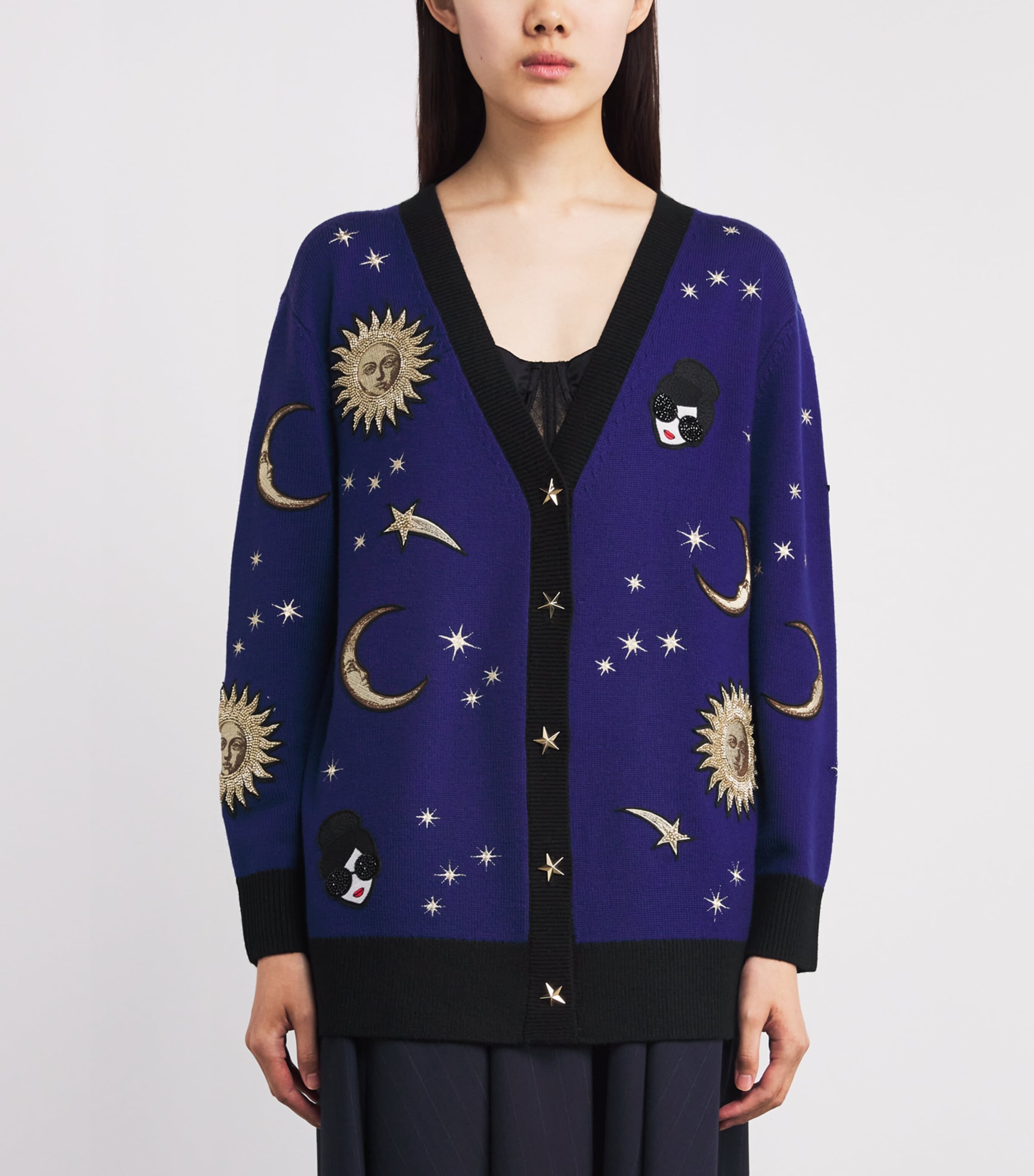 Stretch-Wool Bradford Cardigan C402 MIDNIGHT MULTI Image 3