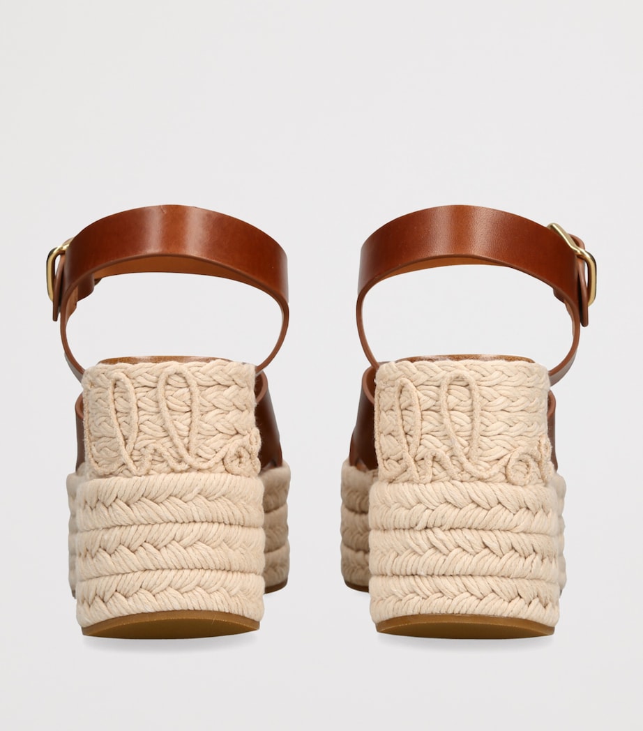 Leather Isla Wedge Espadrilles BROWN Image 2