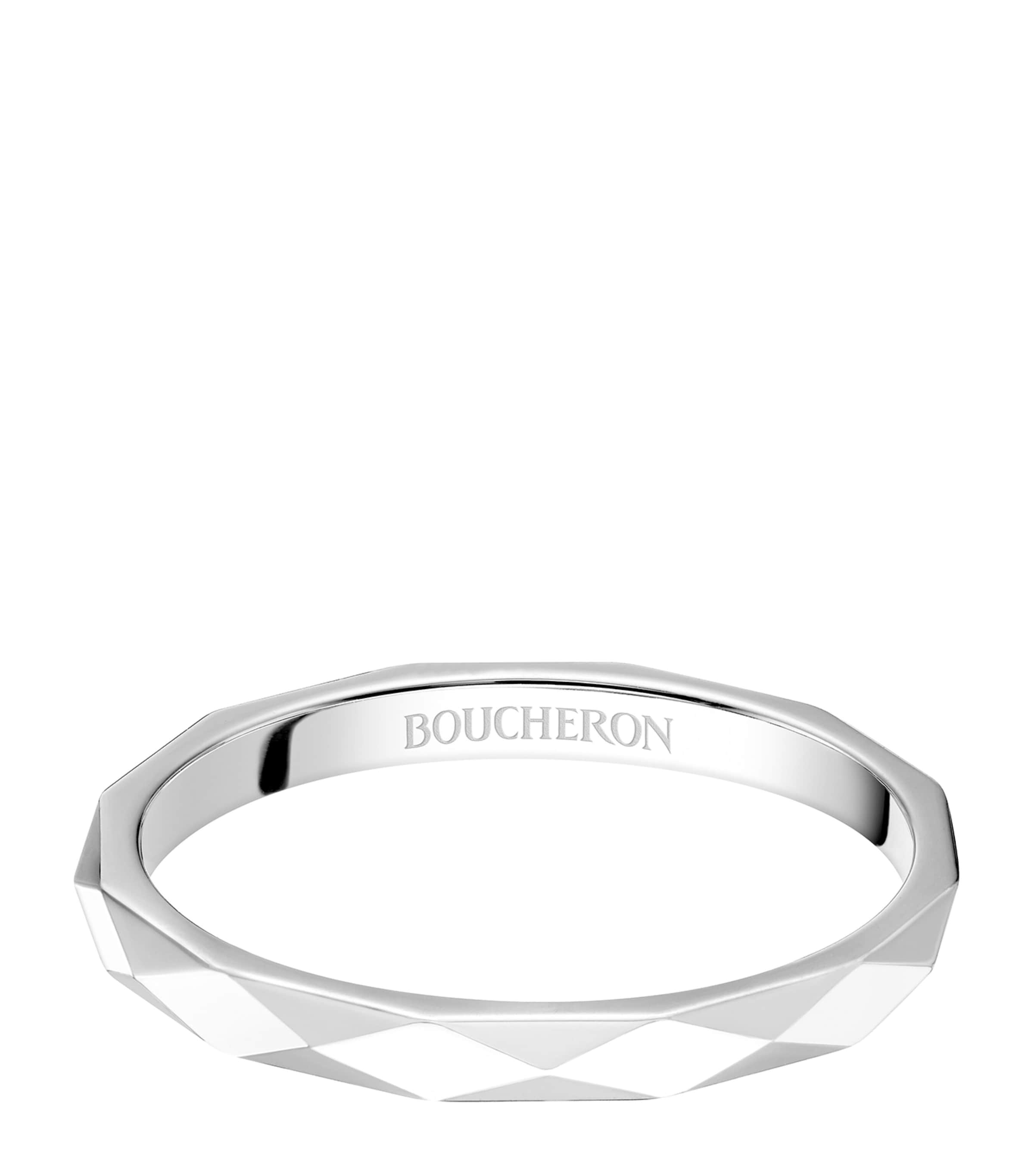 Boucheron Platinum Facette Wedding Ring In Neutral