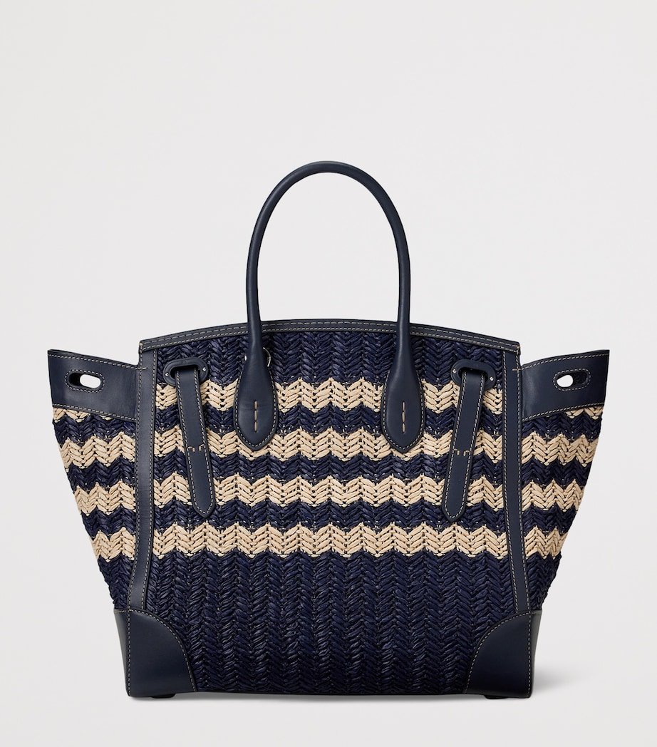 Straw Soft Ricky 33 Top-Handle Bag NAVY/NATURAL Image 3