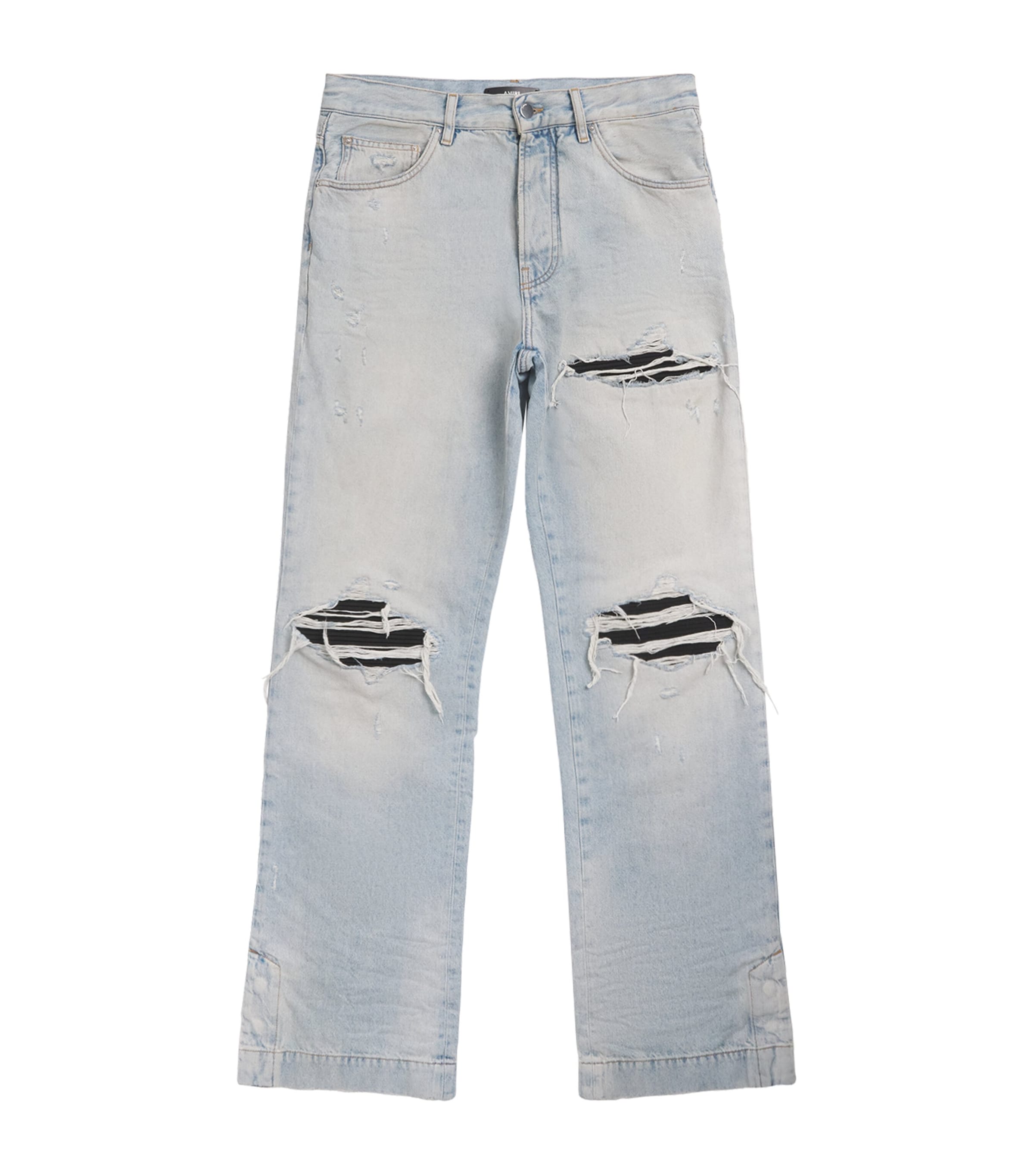 Distressed MX1 Straight Flare Jeans MIST INDIGO Image 1