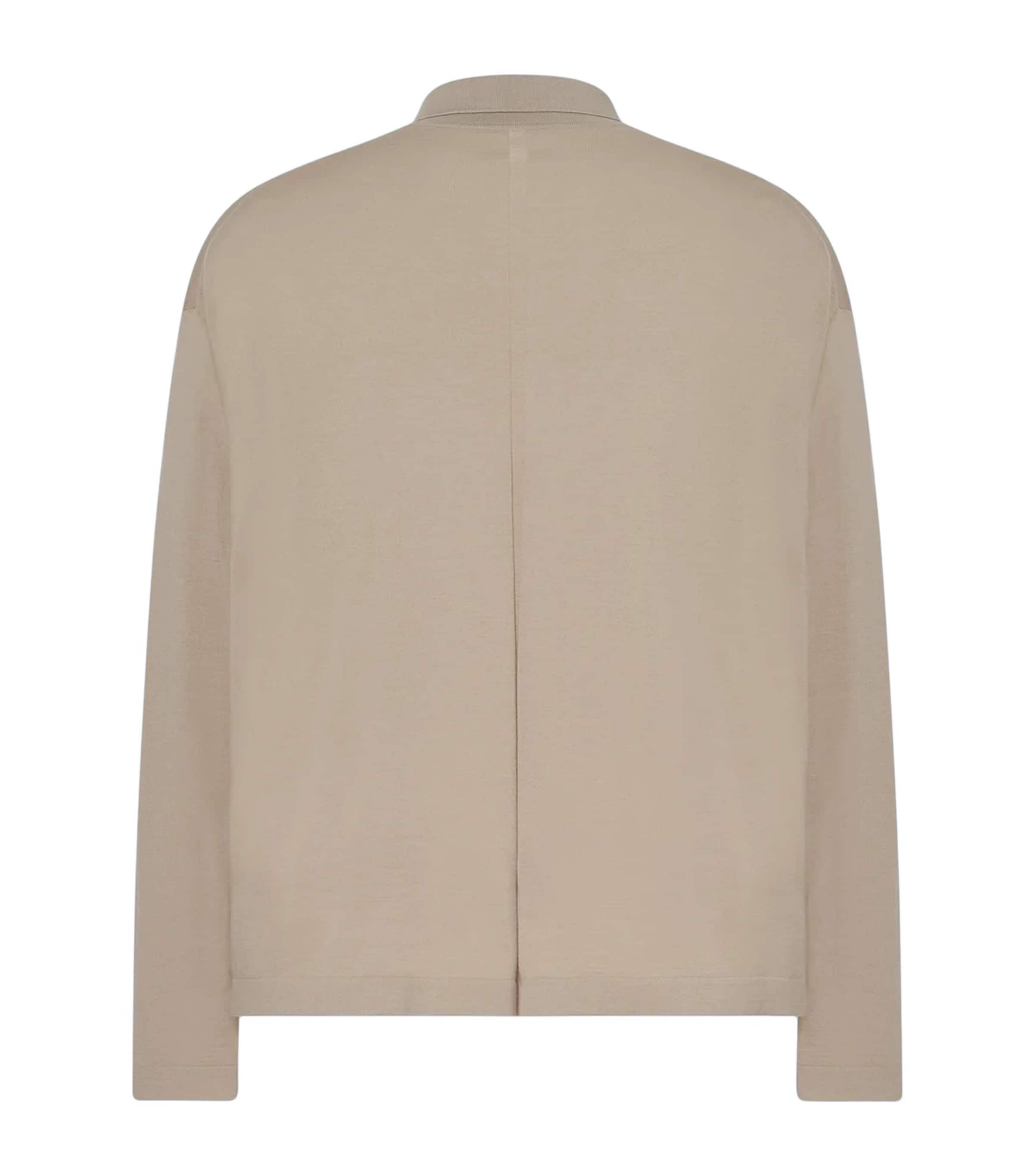 The Row Mens Djon Wool Polo Sweater Taupe Image 2