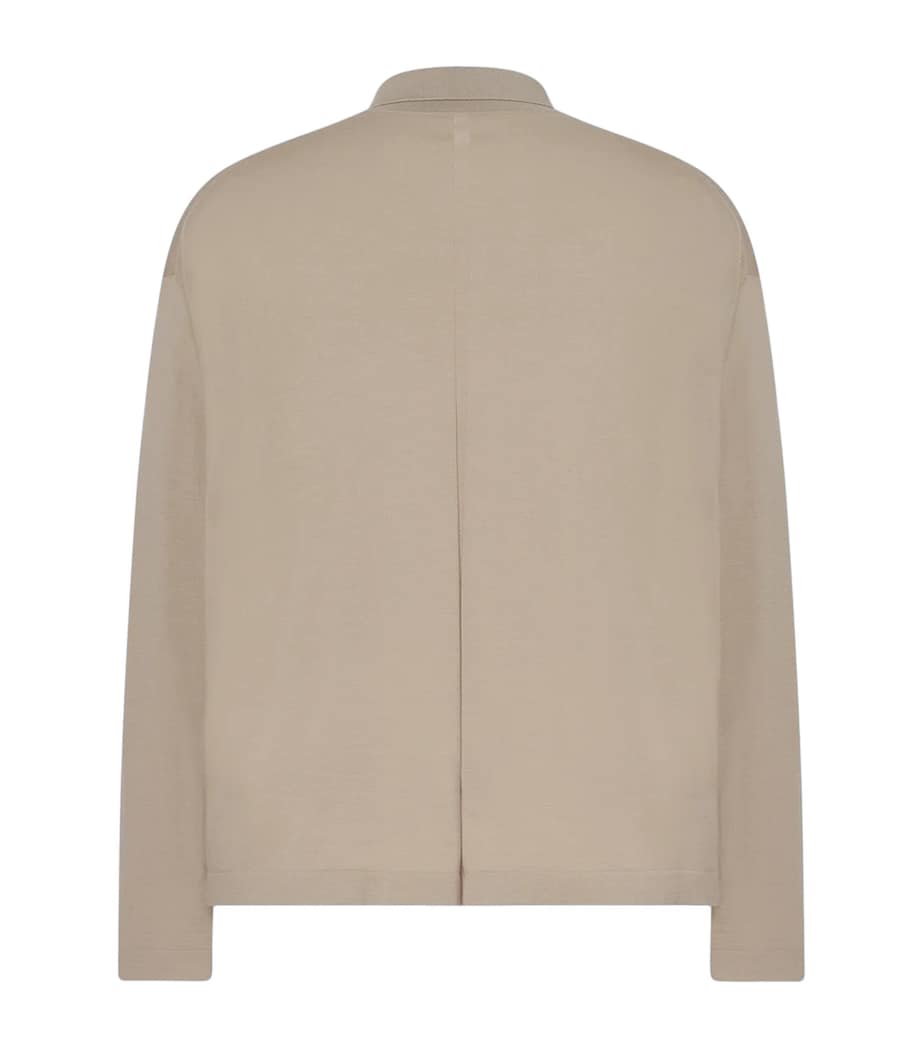 The Row Mens Djon Wool Polo Sweater Taupe Image 2