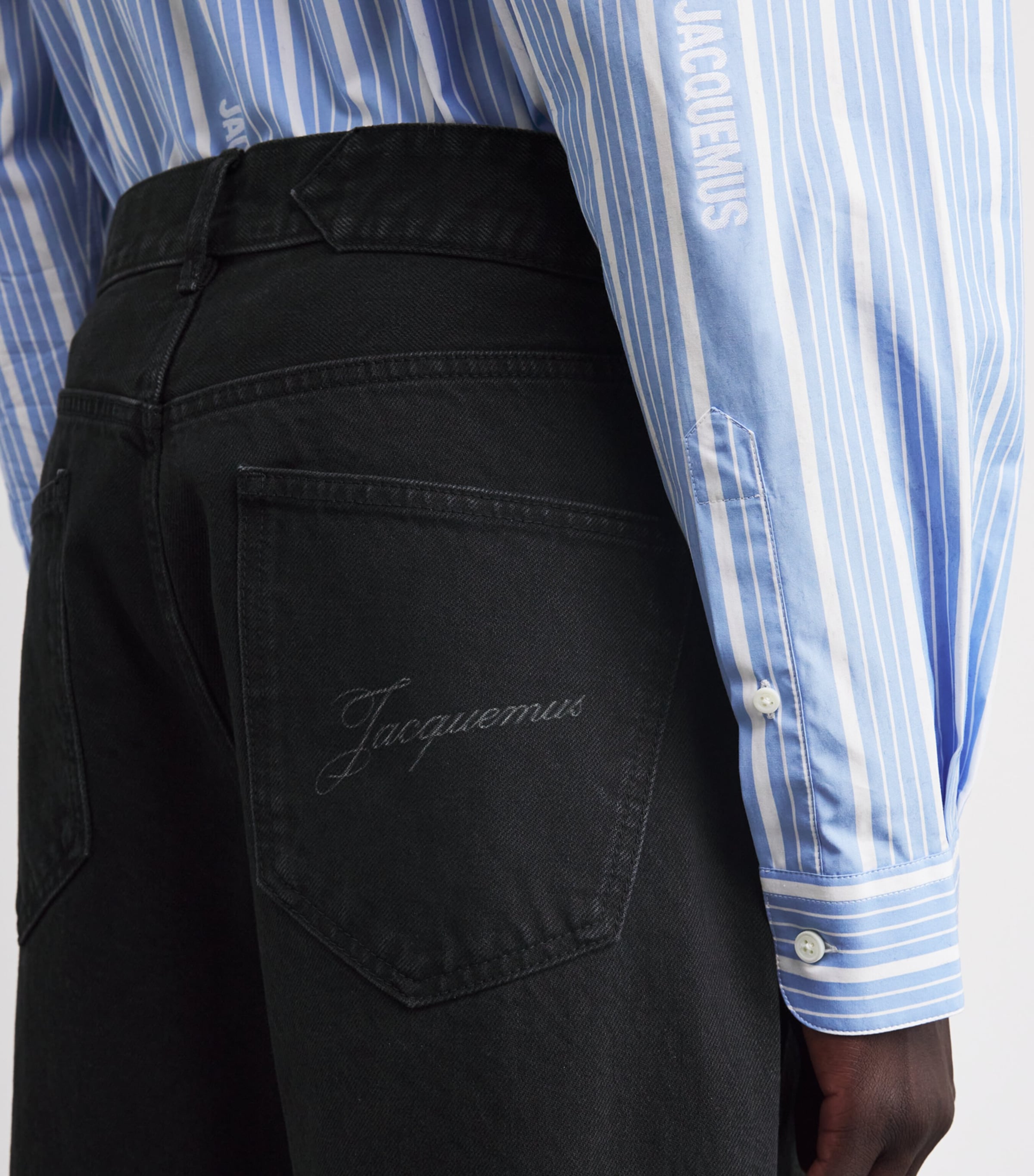 Jacquemus Mens Straight-Fit Jeans Black Image 6