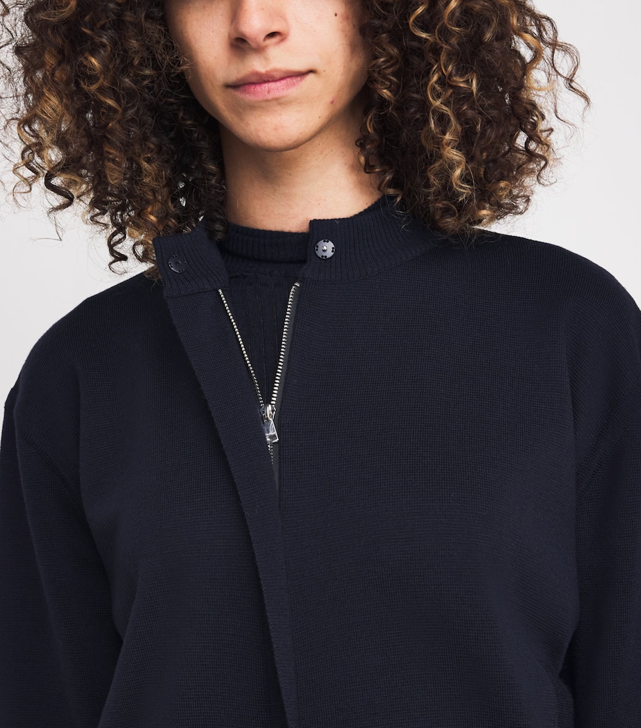 Virgin Wool Zip-Up Cardigan ULTRAMARINE Image 6