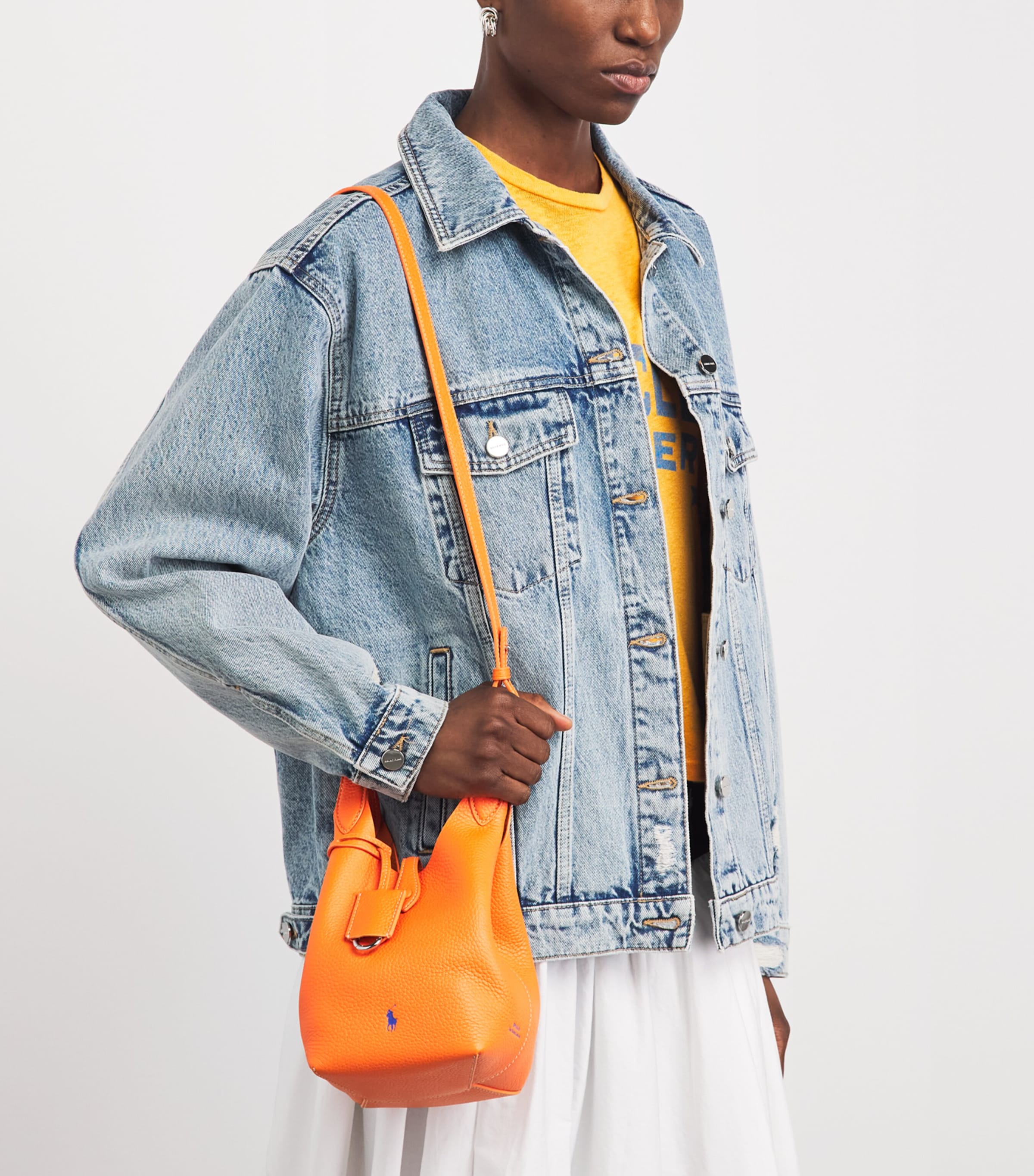 Polo Ralph Lauren Small Leather Polo Play Cross-Body Bag Orange Peel Image 4