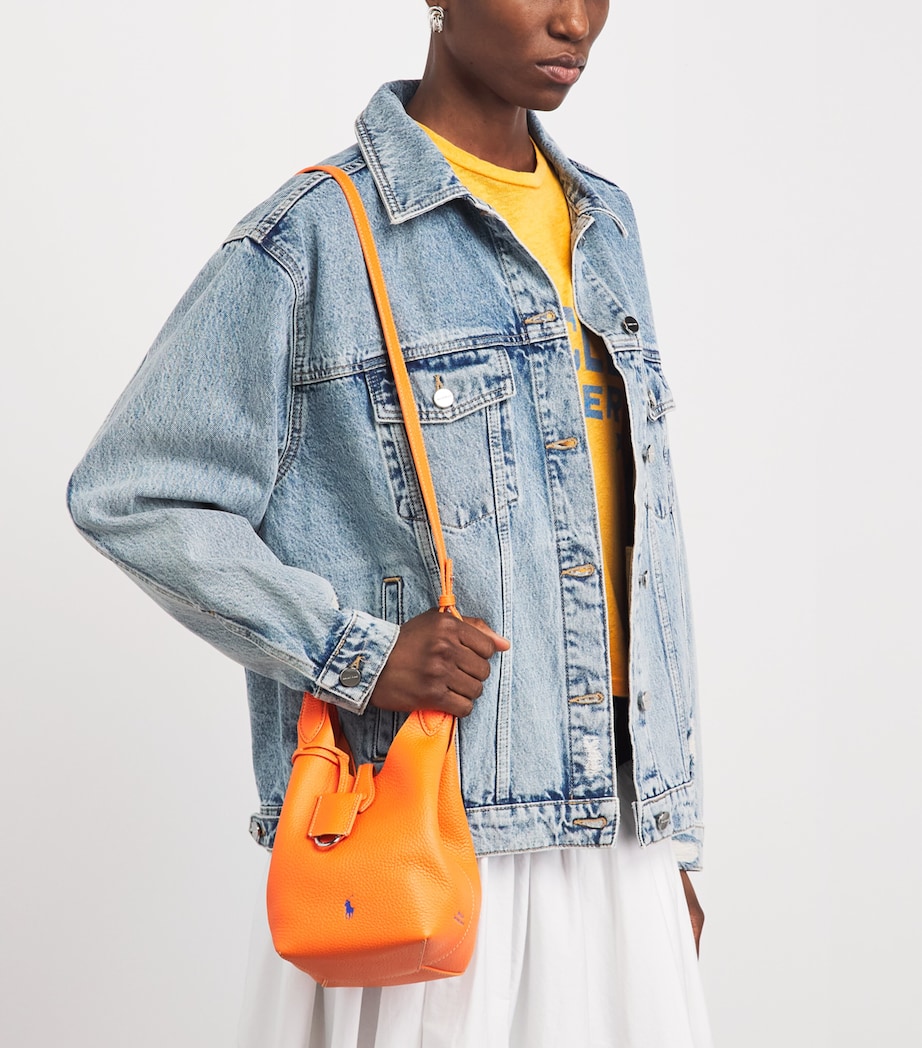 Polo Ralph Lauren Small Leather Polo Play Cross-Body Bag Orange Peel Image 4