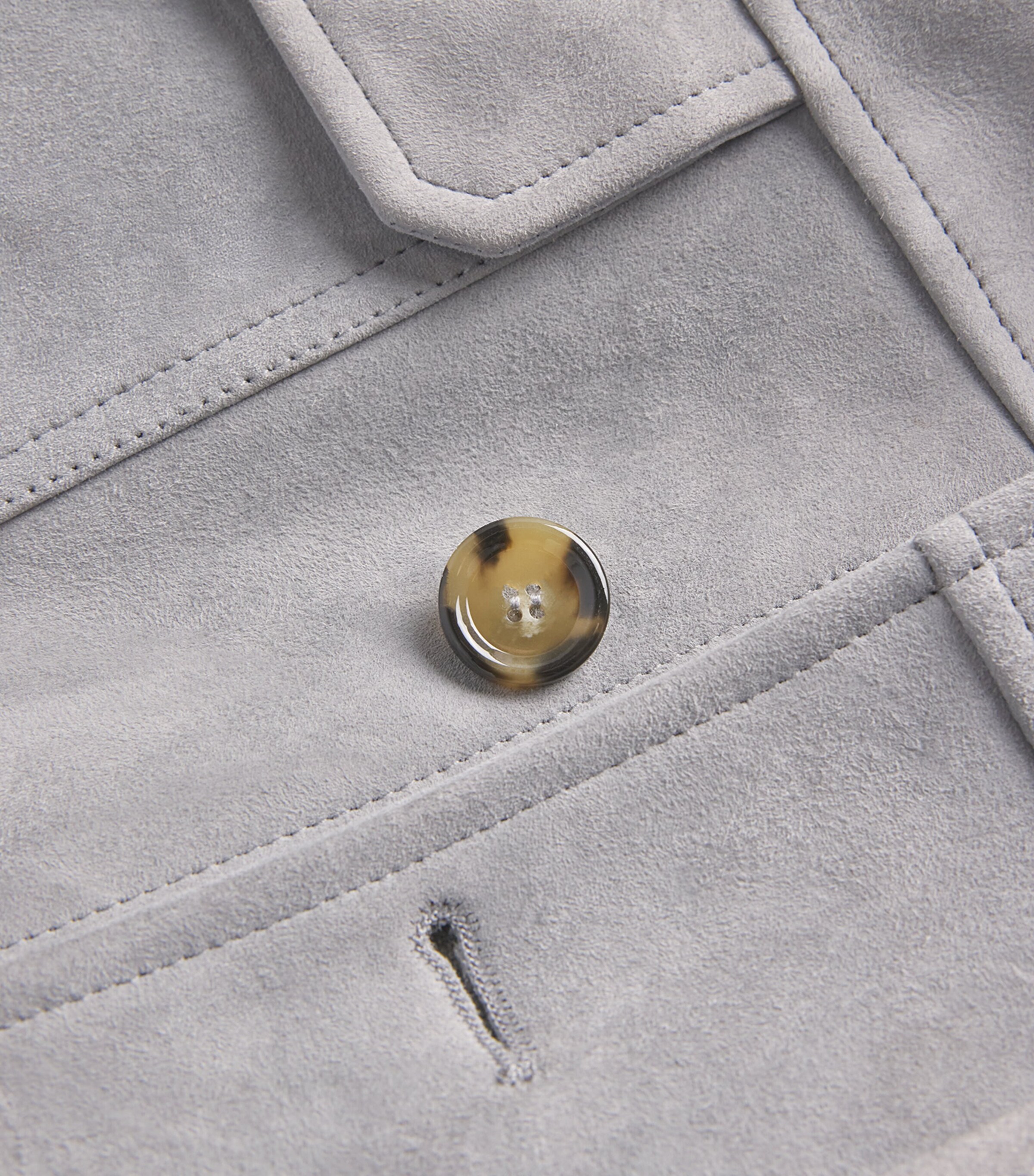 Lardini Mens Suede Twin-Pocket Jacket Grey Image 5