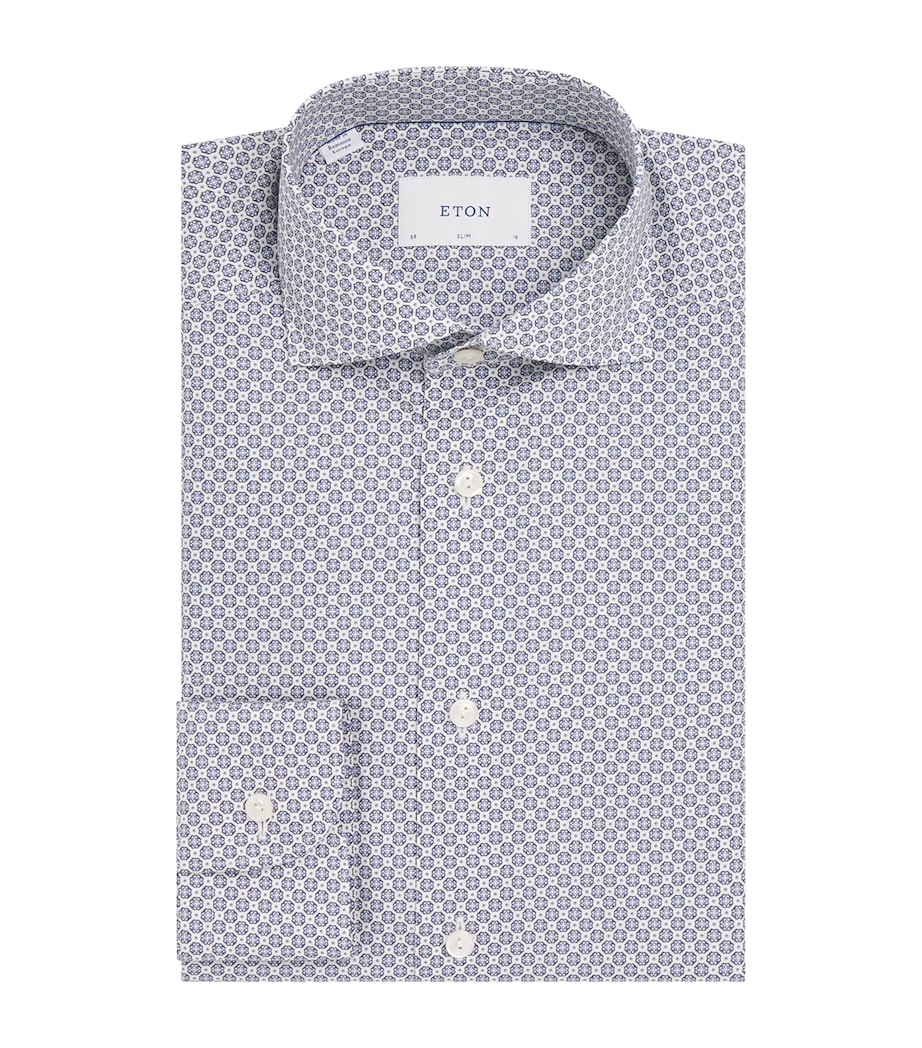 Cotton Signature Twill Medallion Print Shirt MID BLUE Image 1