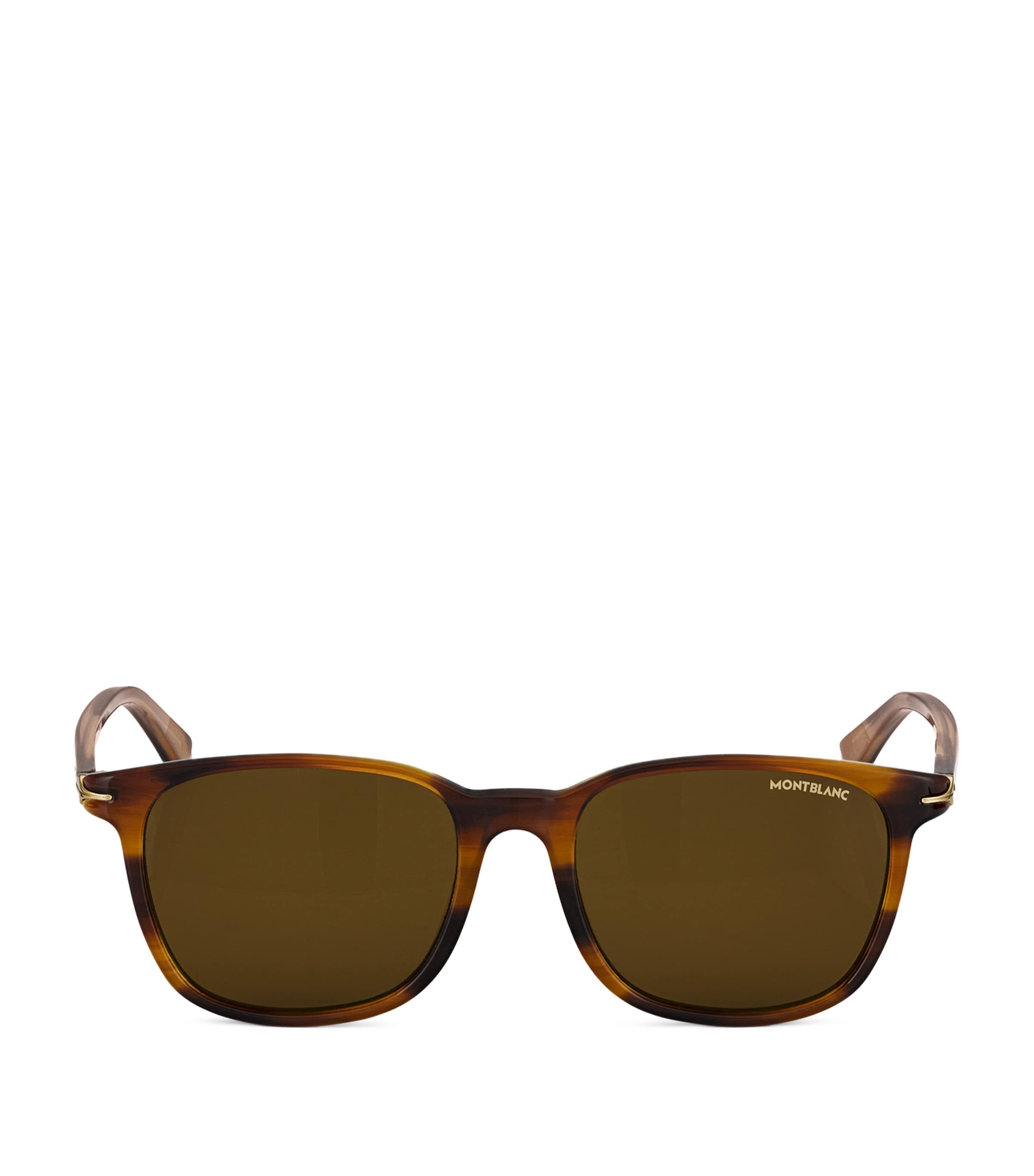 Montblanc Eckige Sonnenbrille Mit Brauner Kunststofffassung
