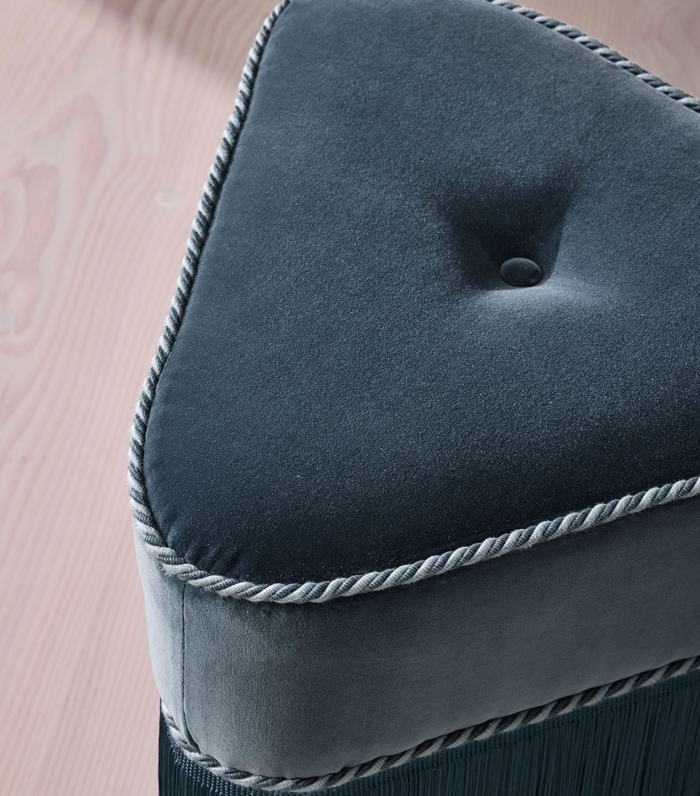 Soho Home Velvet Marta Footstool Blue Image 3