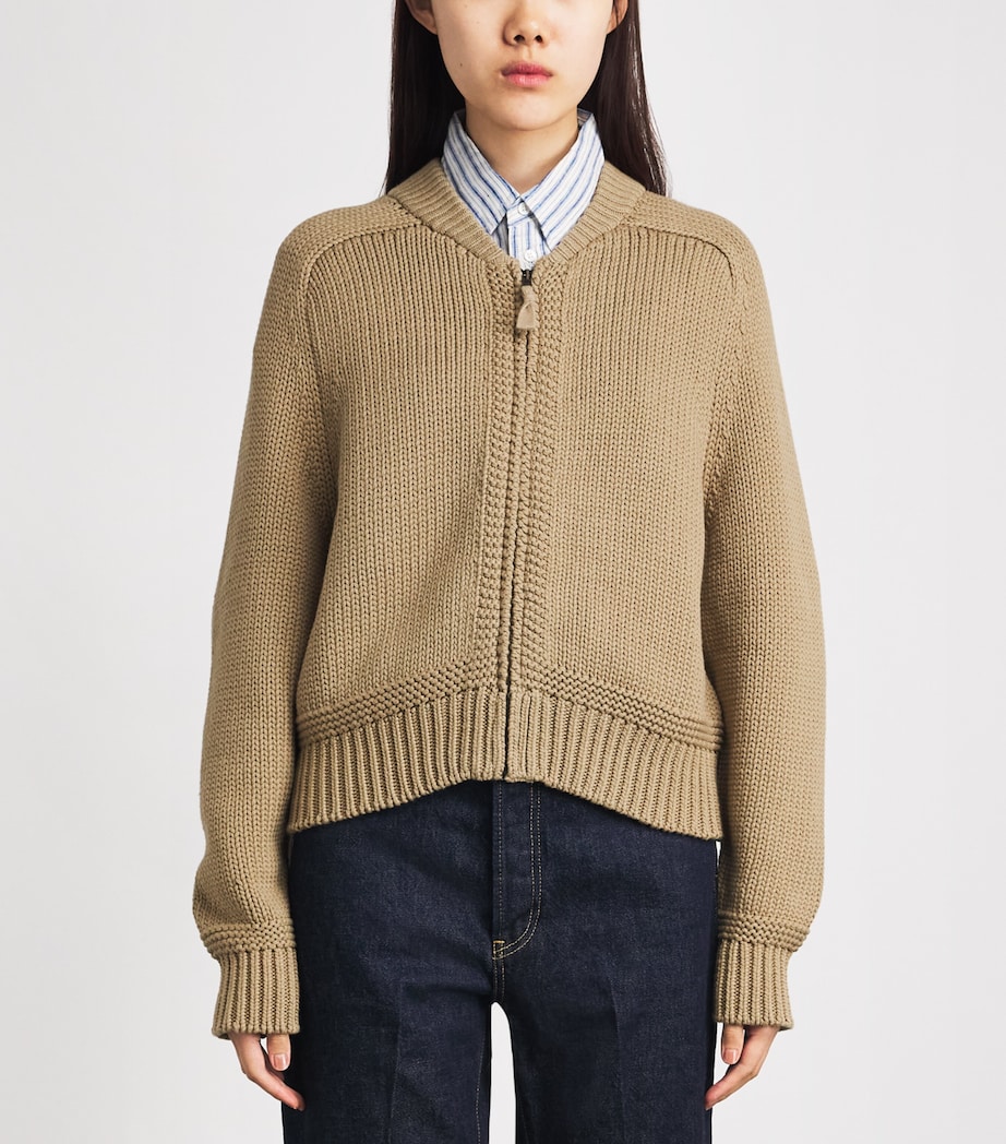 Polo Ralph Lauren Womens Zip-Up Sweater Desert Khaki Image 4