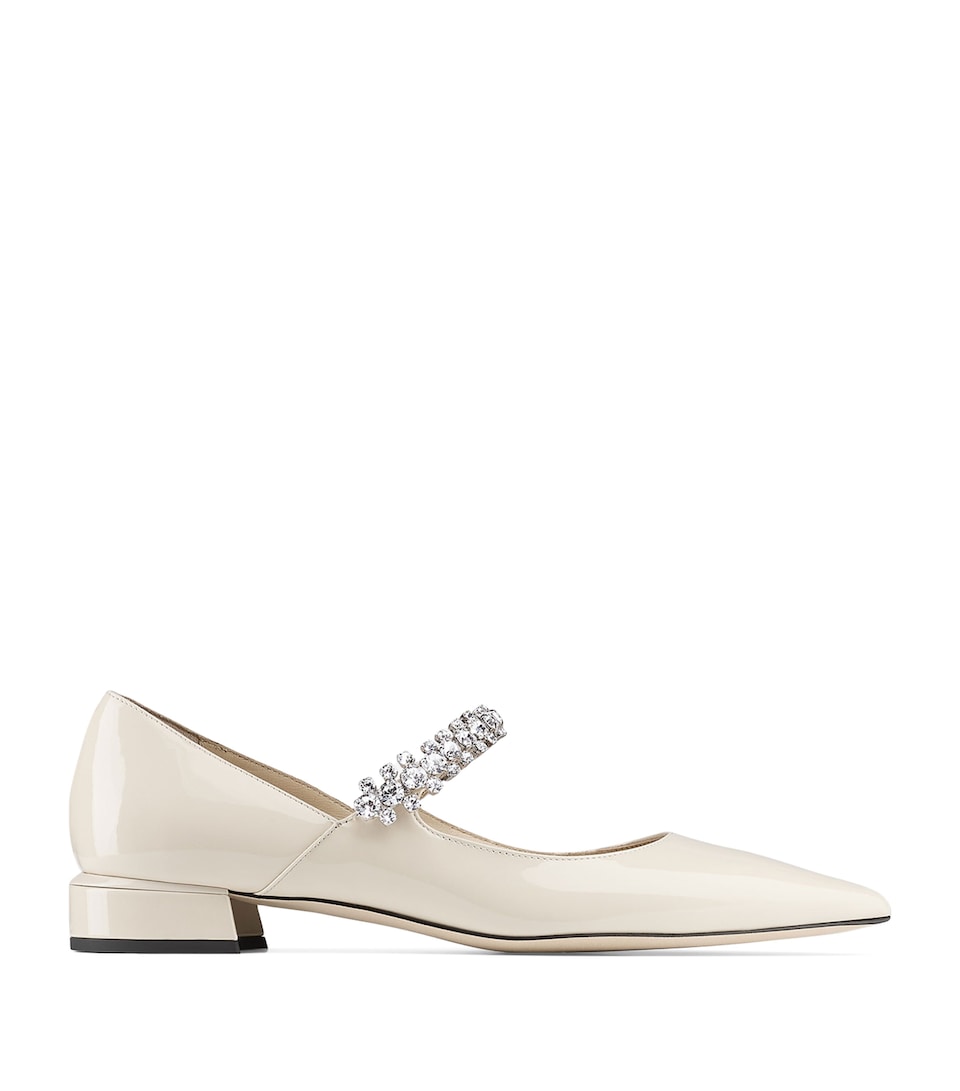 Jimmy Choo Bing 25 Patent Leather Ballet Flats Linen