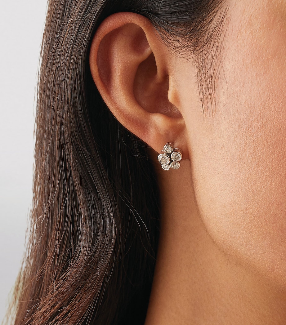 Platinum and Diamond Raindance Cluster Stud Earrings PLATINUM Image 2