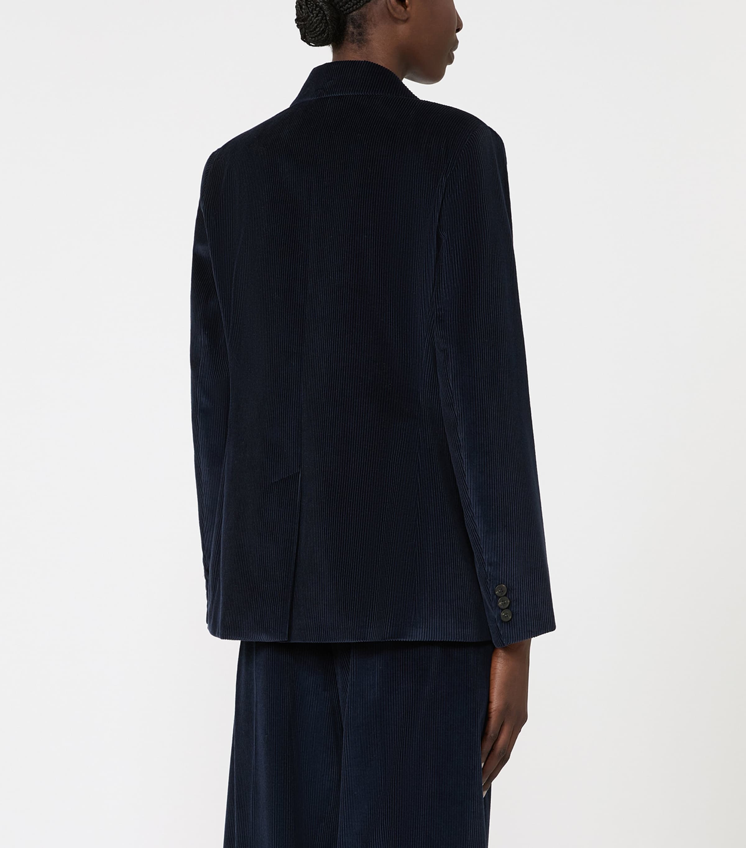 Weekend Max Mara Womens Corduroy Double-Breasted Blazer Navy Image 4