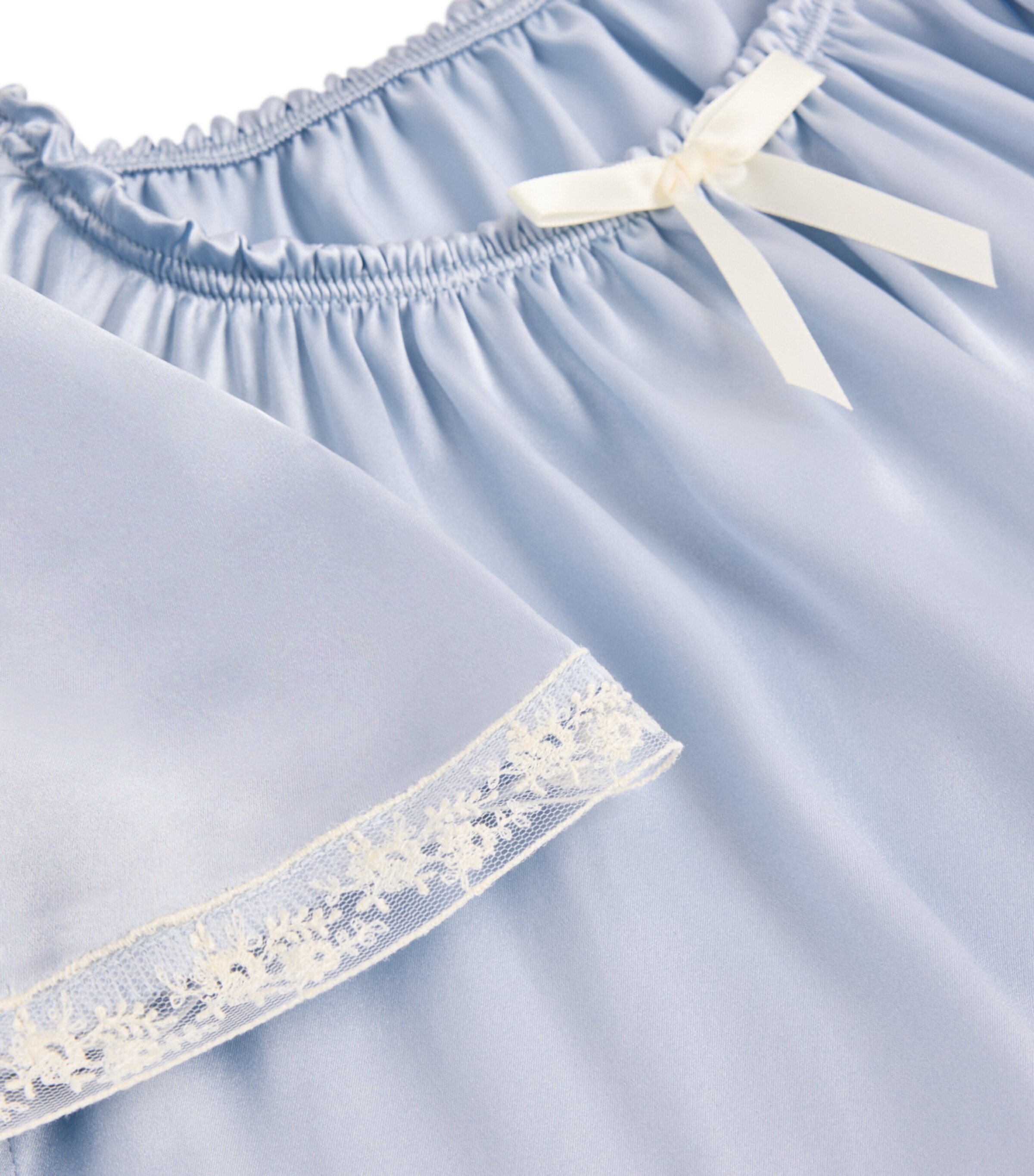 Silk Angelina Pyjama Set (2-12 Years) EXCLUSIVE BLUE SILK Image 2