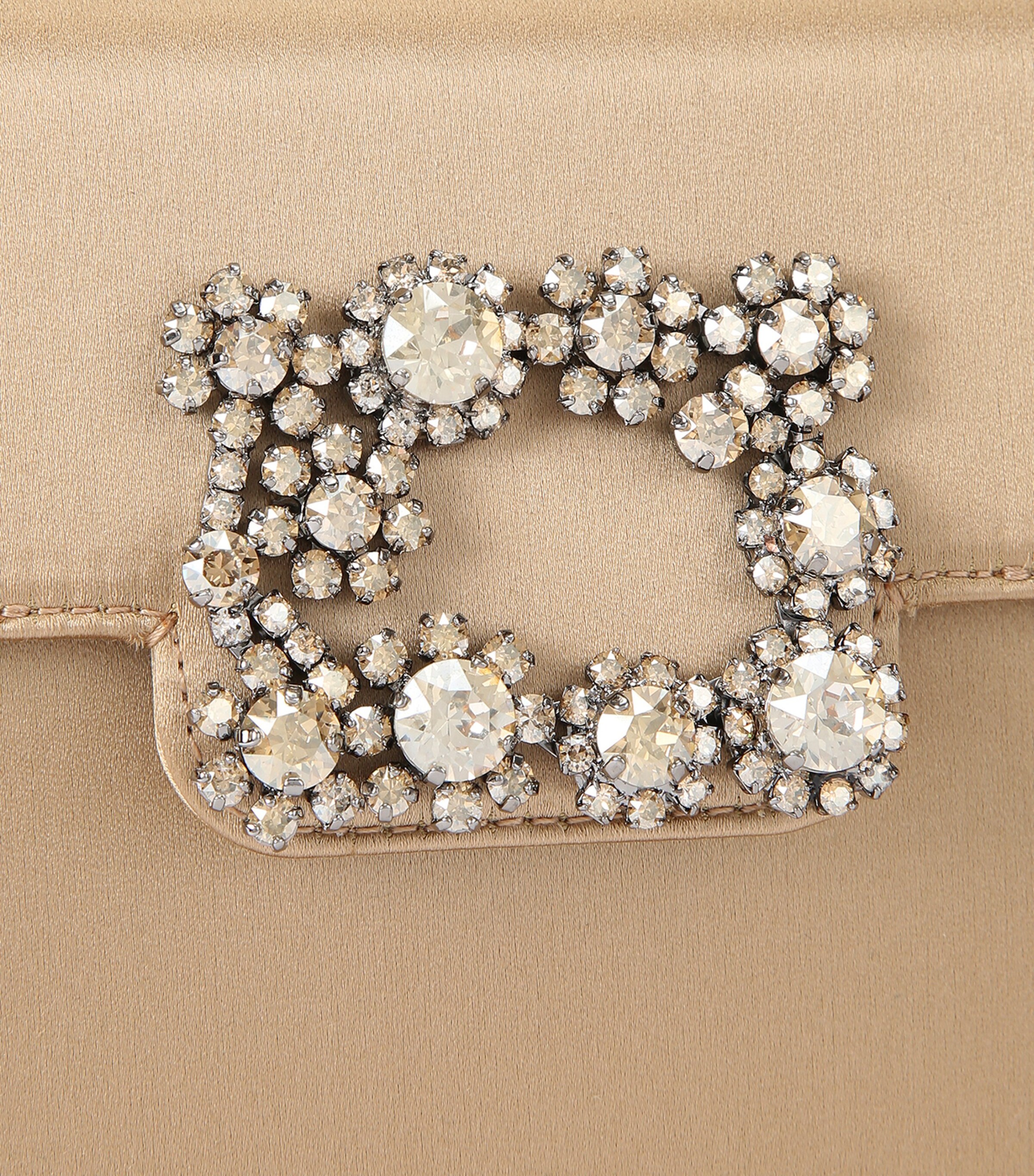 Roger Vivier Satin Efflorescence Envelope Clutch Bag Beige Oth Image 4