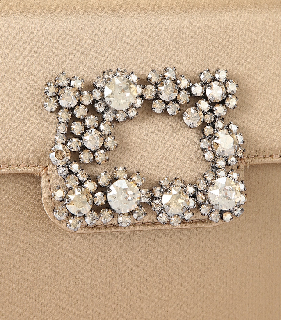 Roger Vivier Satin Efflorescence Envelope Clutch Bag Beige Oth Image 4