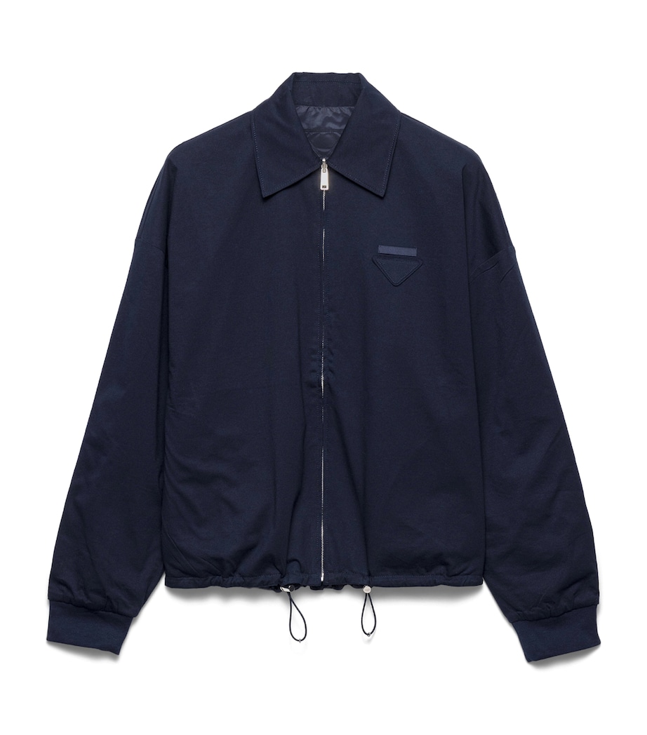 Prada Womens Cotton Reversible Blouson Jacket Blue Image 1