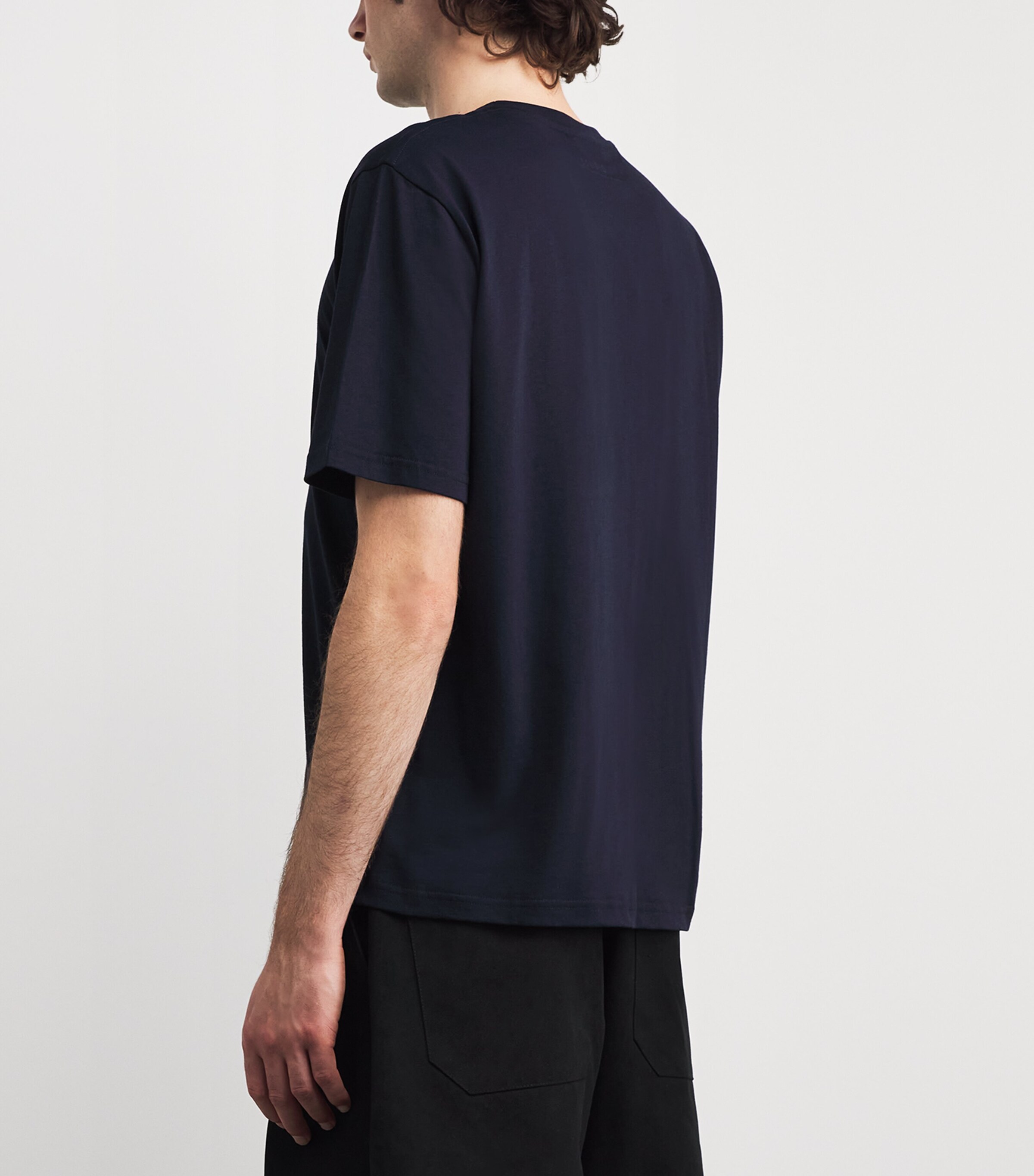 Cotton Bric T-Shirt NAVY Image 4