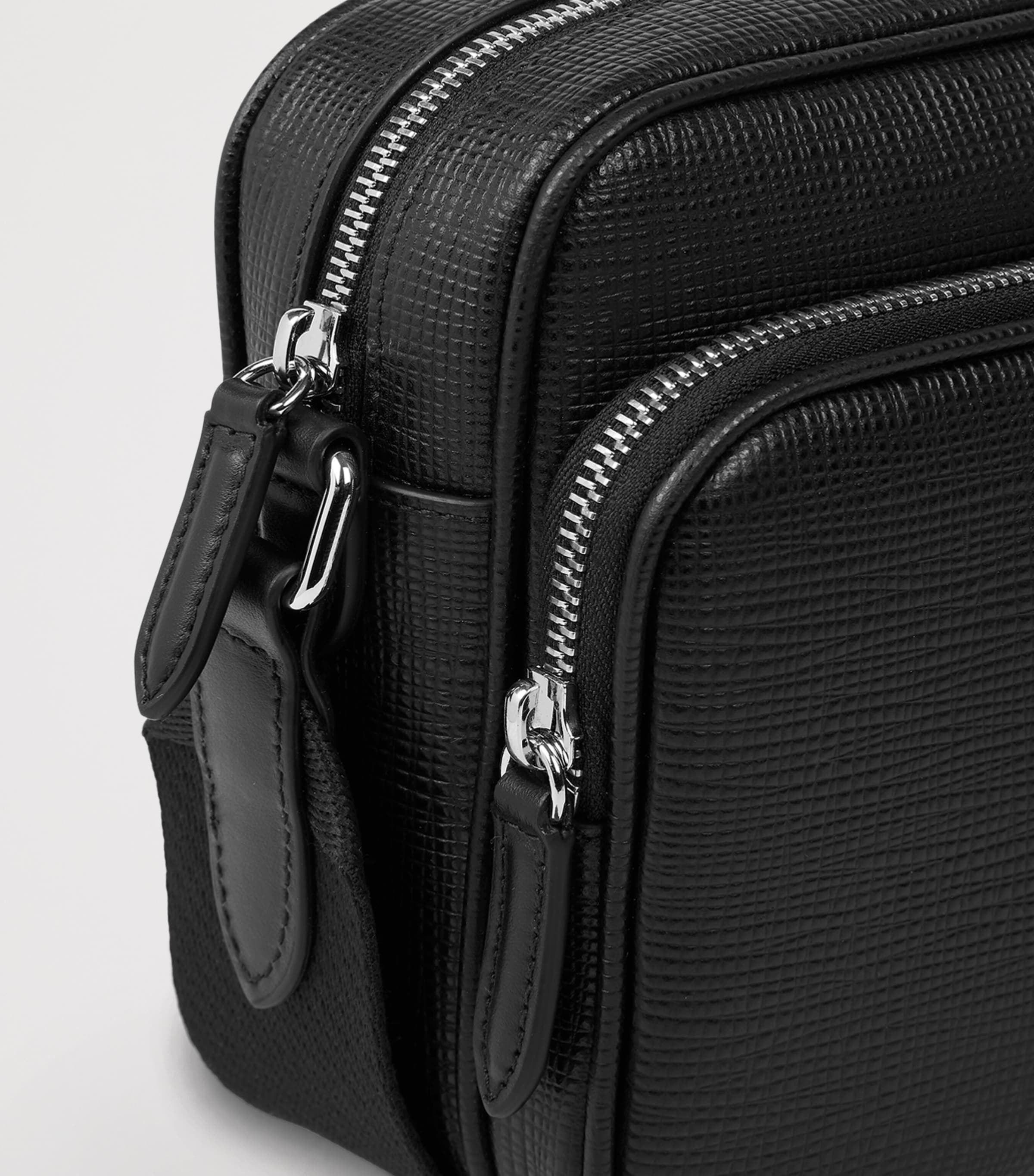 Smythson Leather Panama Cross-Body Bag Black Image 4