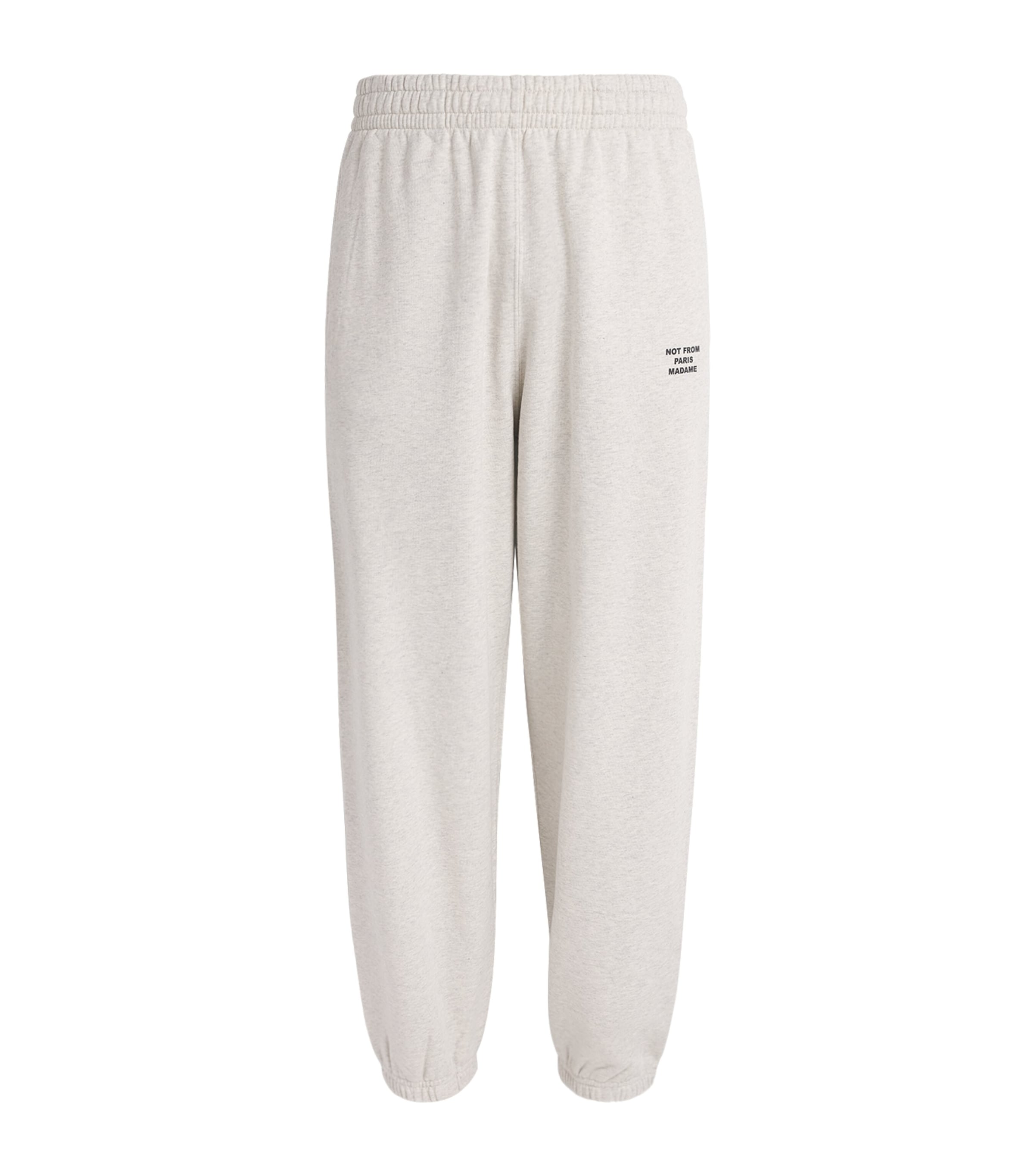 Drôle de Monsieur Mens Cotton Fleece Slogan Sweatpants Grey Image 1
