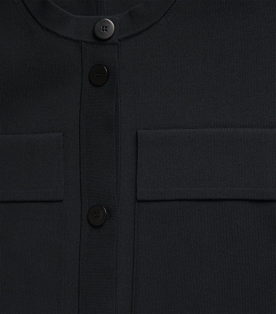Stretch-Knit Cardigan Jacket BLACK Image 5