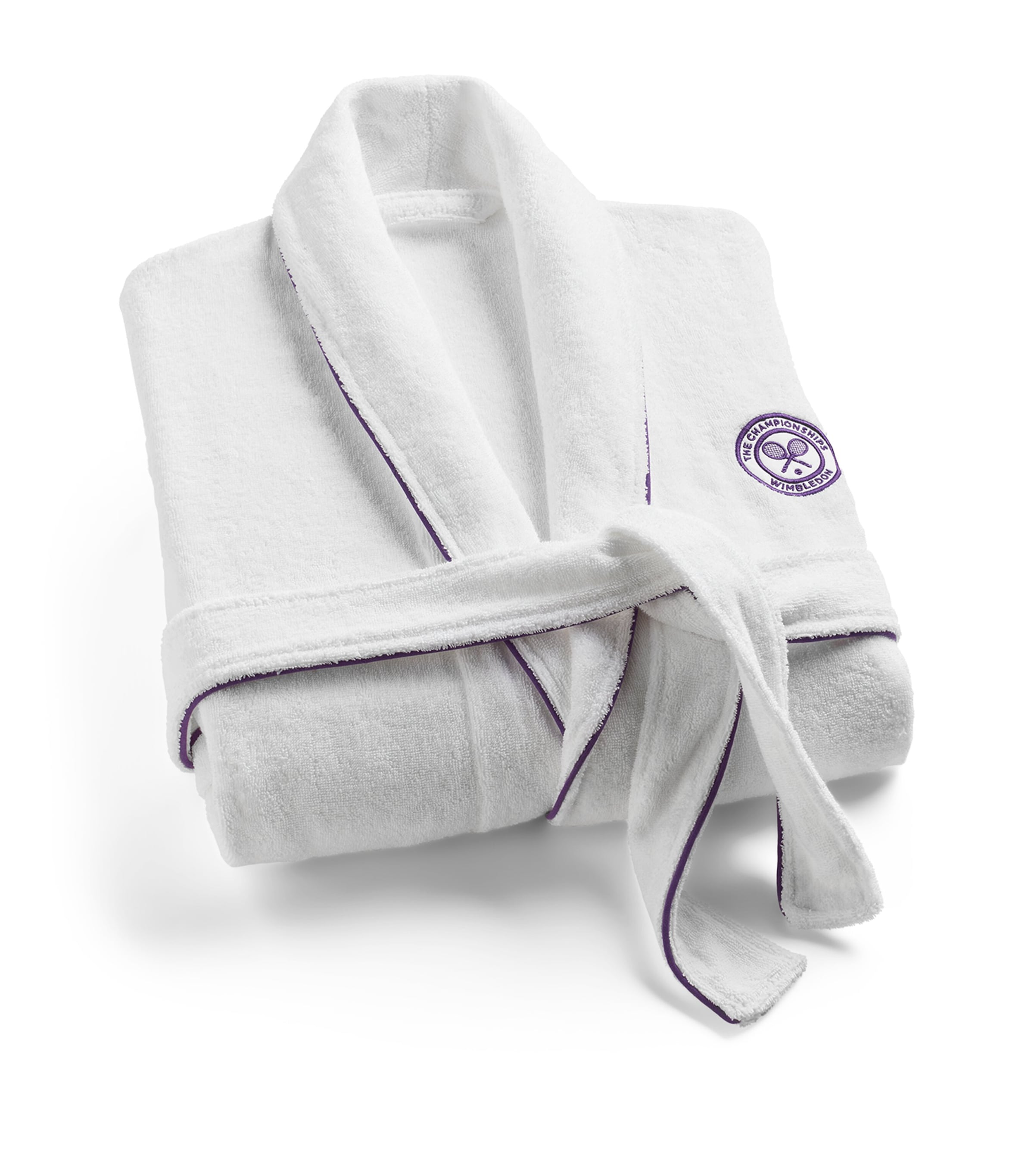 x Wimbledon Baseline Robe (Medium) WHITE/PURPLE Image 2