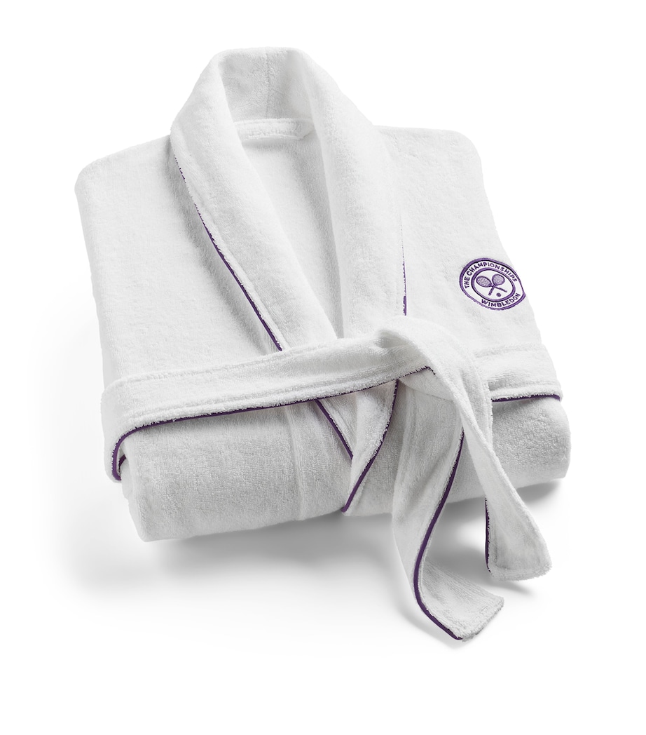 x Wimbledon Baseline Robe (Medium) WHITE/PURPLE Image 2