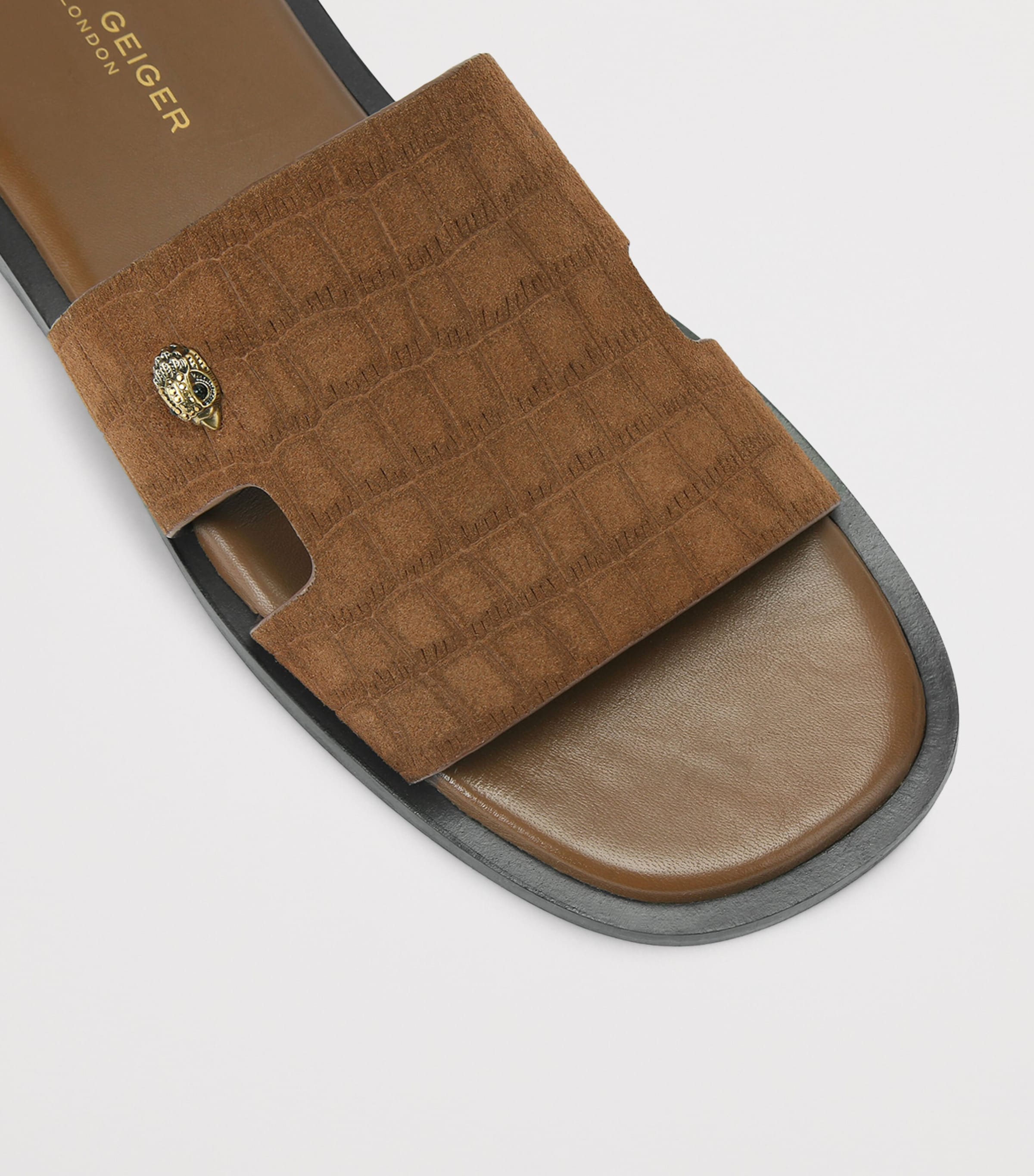 Kurt Geiger London Suede Bond Slides Tan Image 2