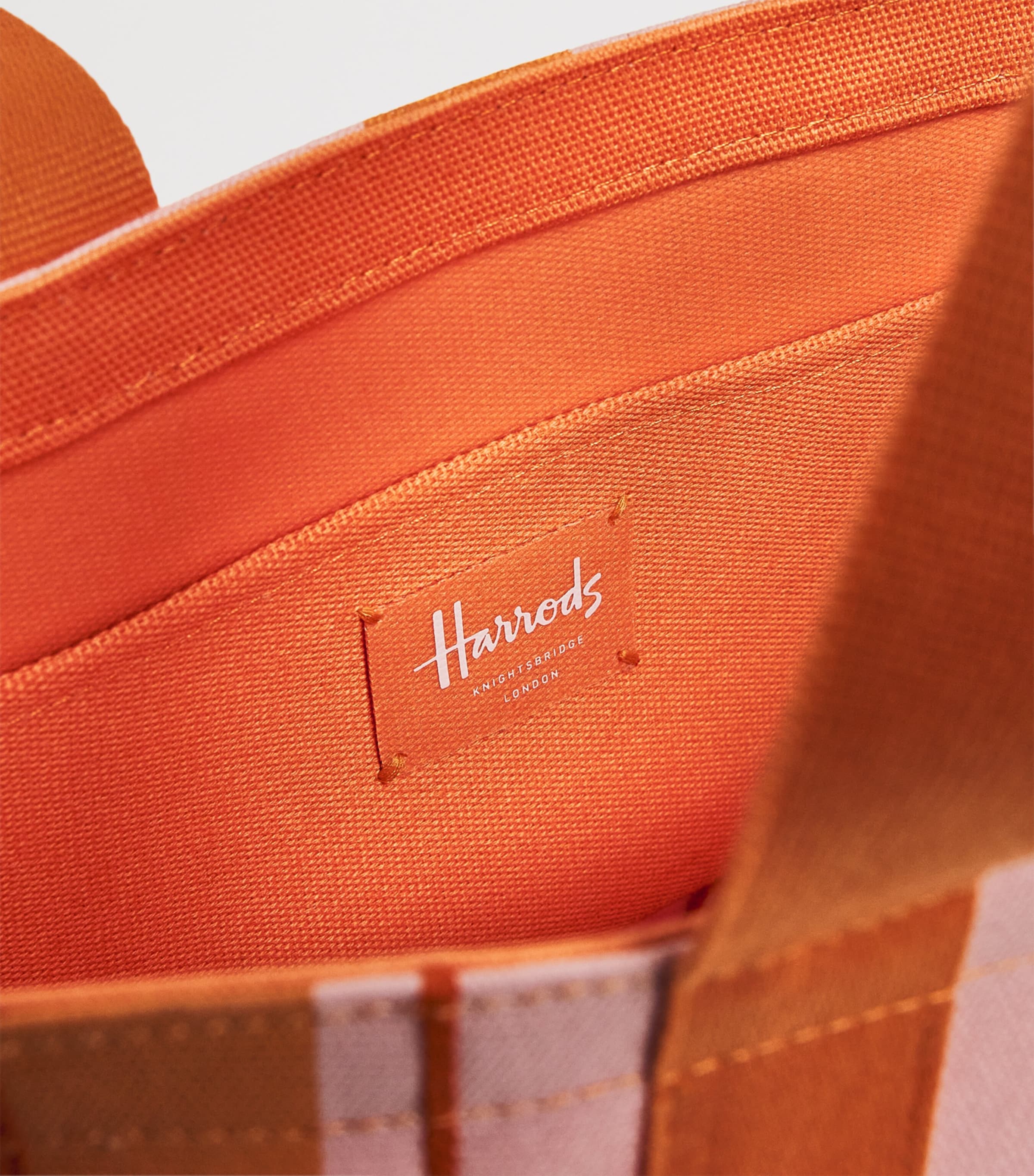 Mini Cotton Stripe Logo Tote Bag PINK Image 4