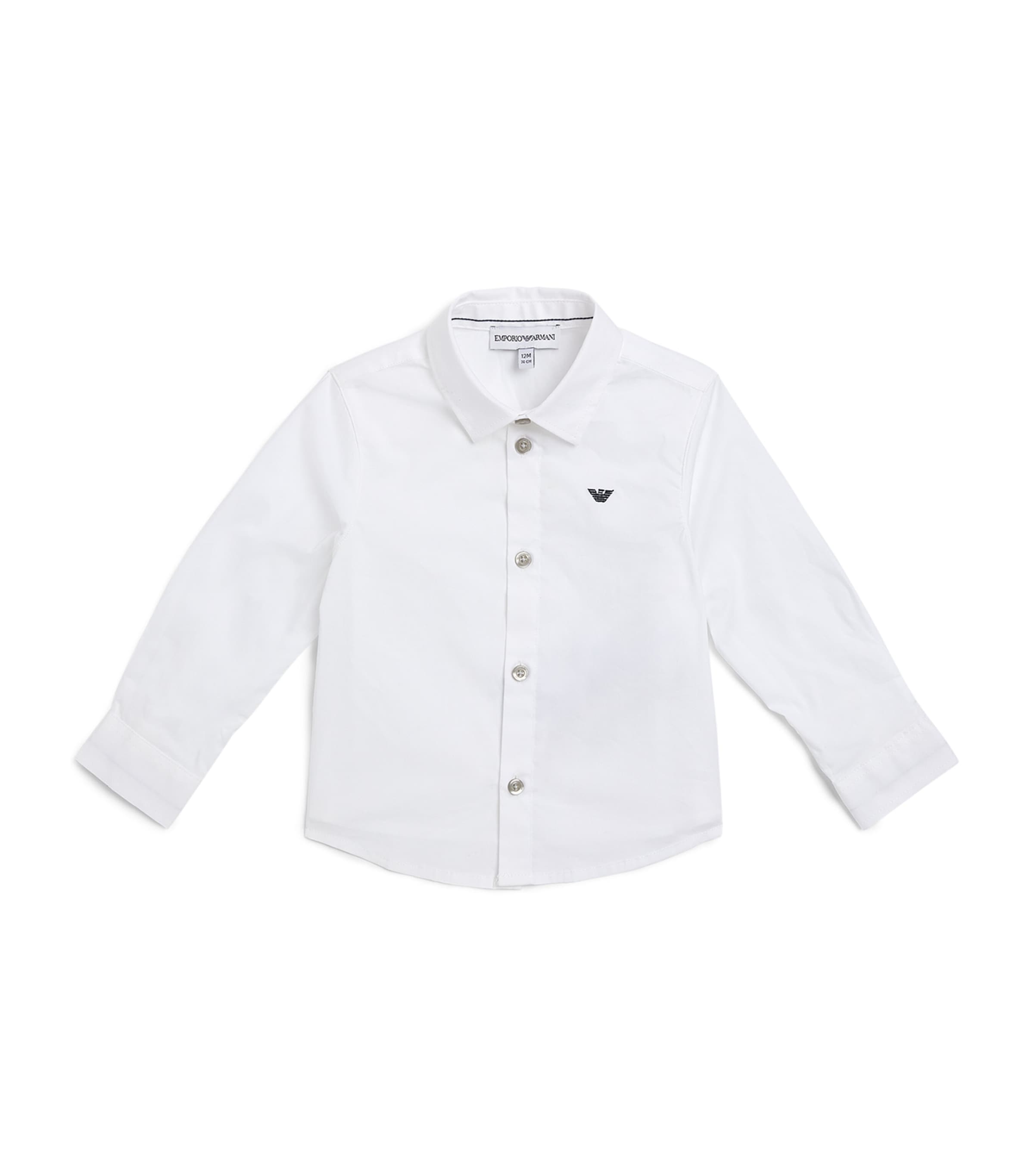 Emporio Armani Embroidered Logo Shirt In White