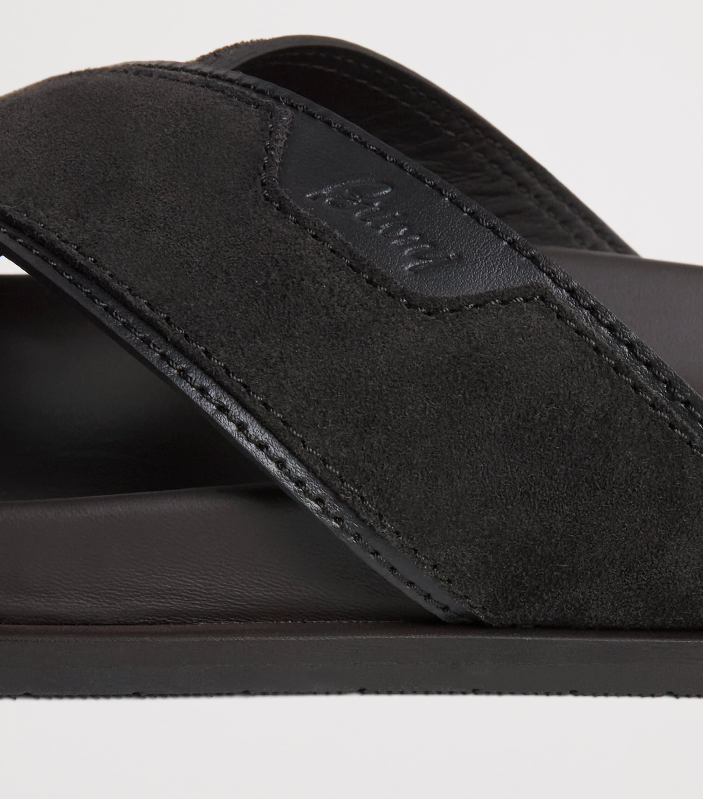 Brioni Suede Crossover Slides Image 6